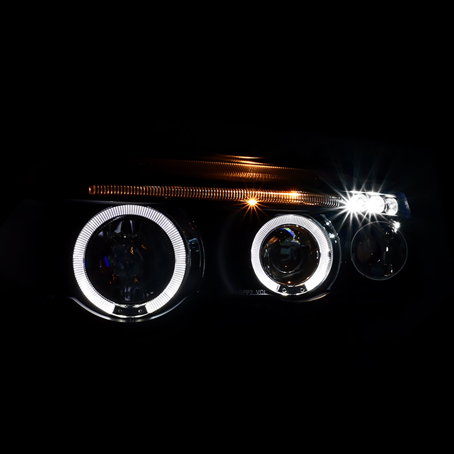 2001-2003 BMW E53 X5 Dual Halo Projector Headlights Matte Black/Clear Lens