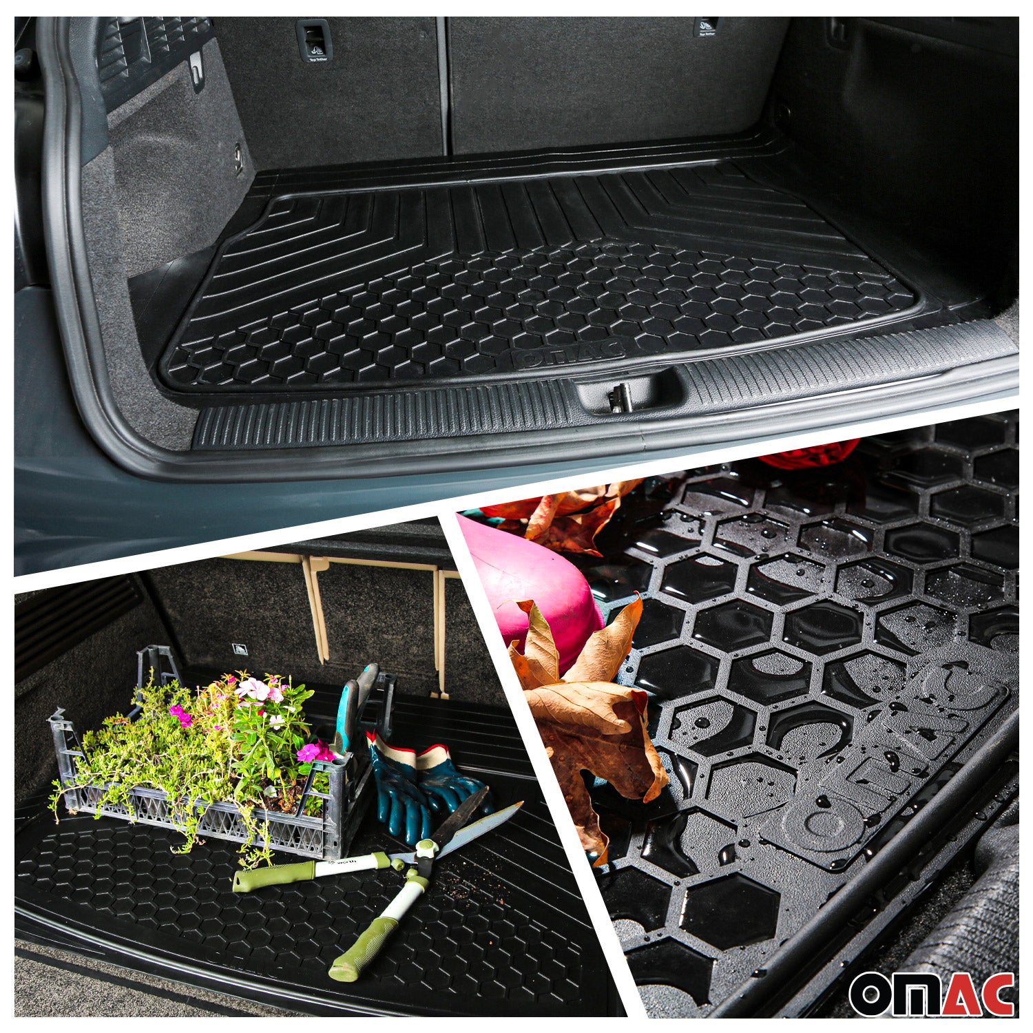 Heavy Duty Waterproof Rubber 3D Molded Floor Mats & Trunk Mat Cargo Liner 6 Pcs.