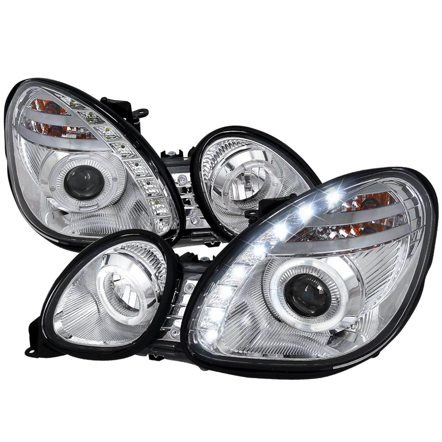 1998-2005 Lexus GS300/GS400/GS430 Halo Projector Headlights LED Light Chrome