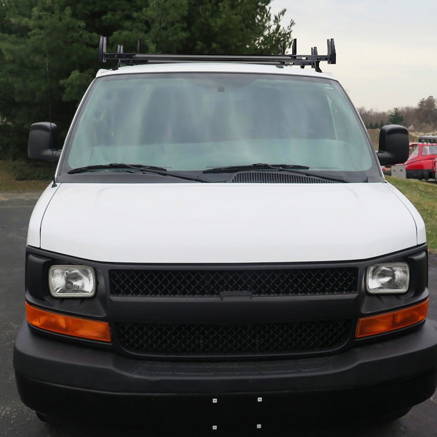 2010-2019 Ford Transit/Nissan NV Glossy Black Steel 3 Bar Roof Ladder Racks