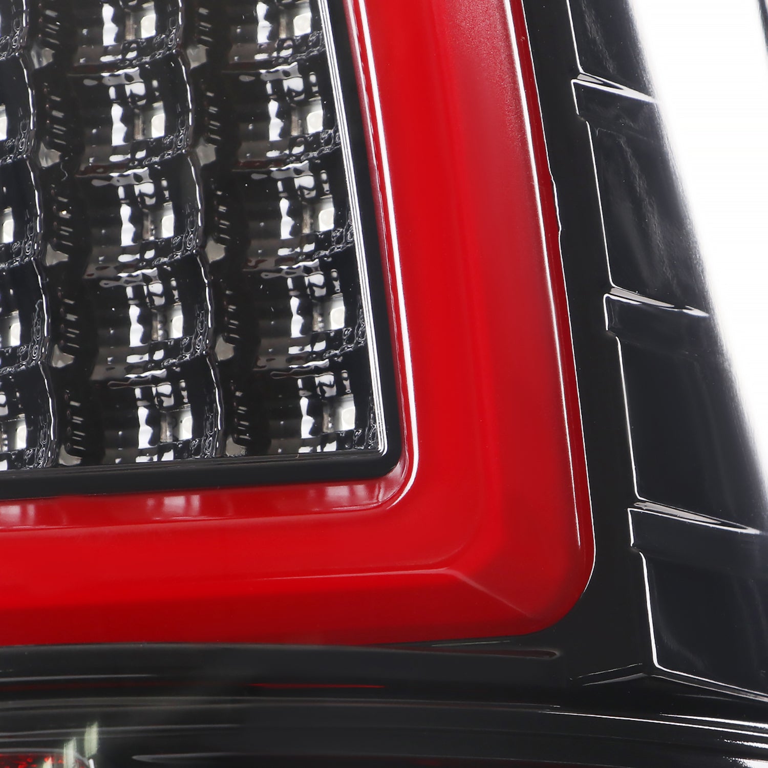2009-2018 Dodge RAM Red C-Bar LED Tail Lights Jet Black Housing/Clear Lens