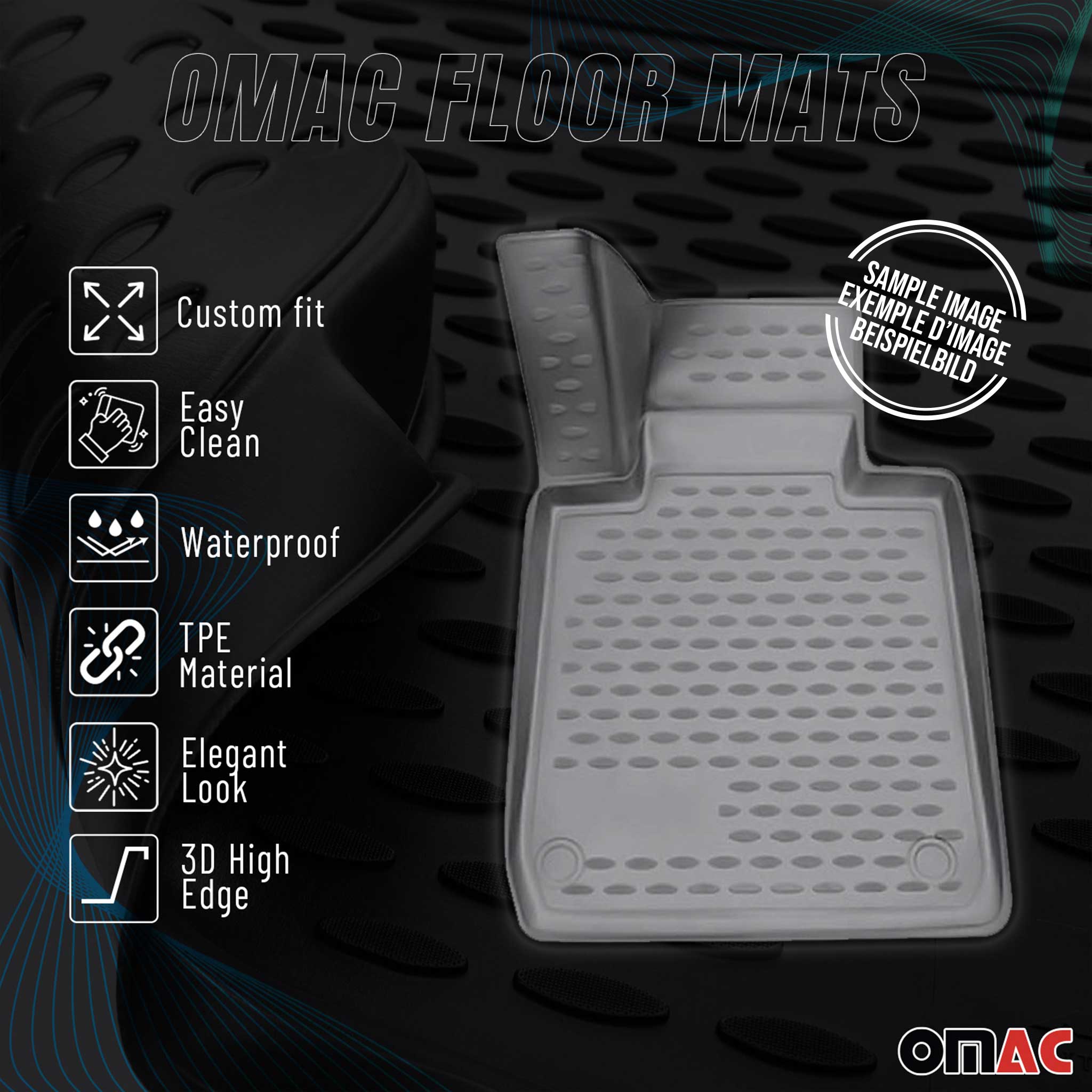2007-2011 Toyota Camry Floor Mats Liners Full Set All Weather Gray