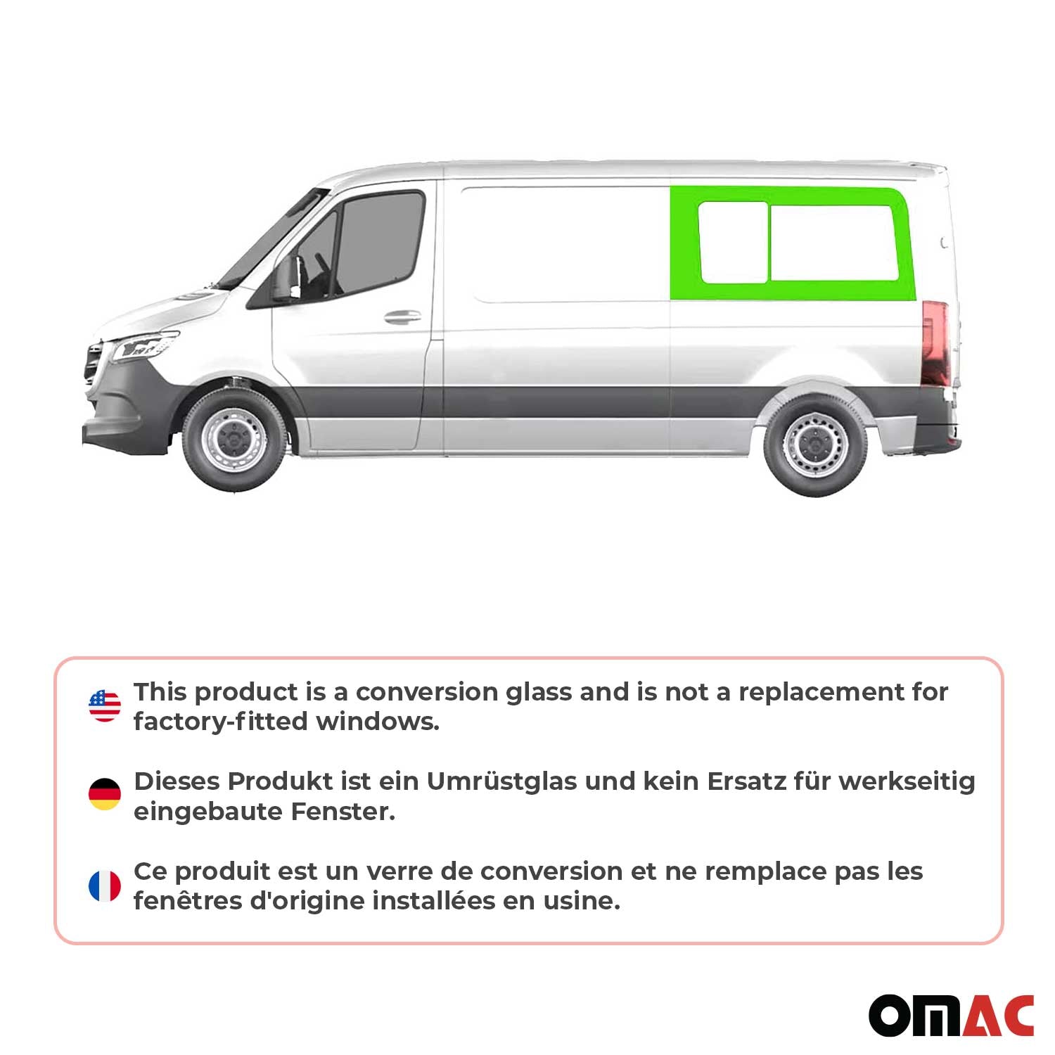 2010-2018 Mercedes Sprinter W906 Sliding Window Glass Rear Left Side L2