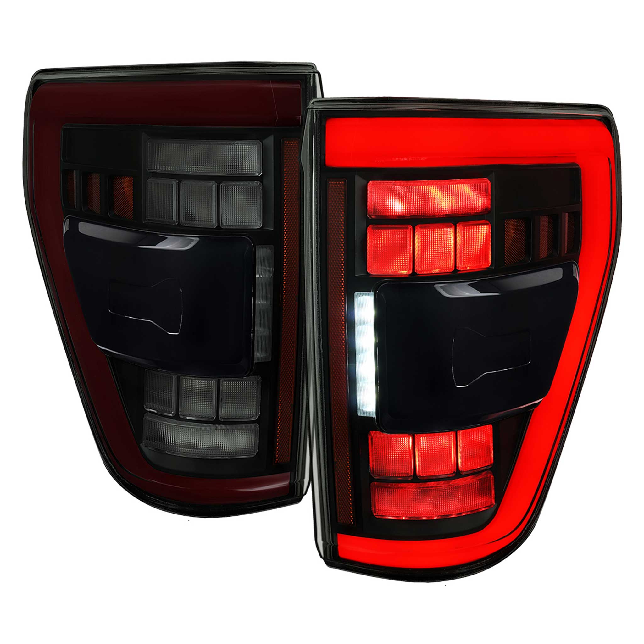 For Ford F-150 2021-2023 Full LED Tail Light Black Housing Smoked Lens
