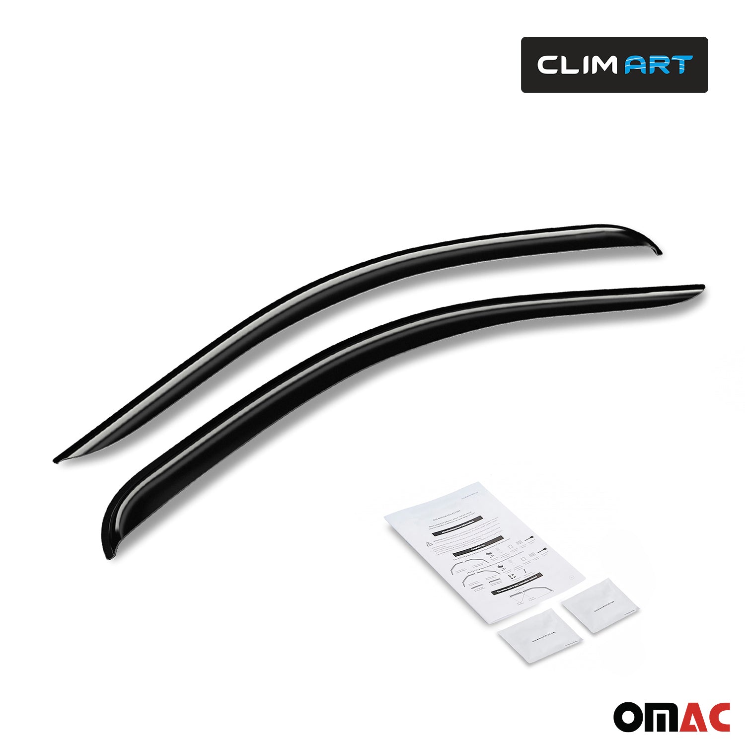 Clim Art Wind Deflectors for Ford F150 2004-14 Super Regular SuperCrew Smoke 2x
