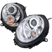 2007-2015 Mini Cooper R55 R56 R57 R58 R59 Single Halo Headlights Chrome