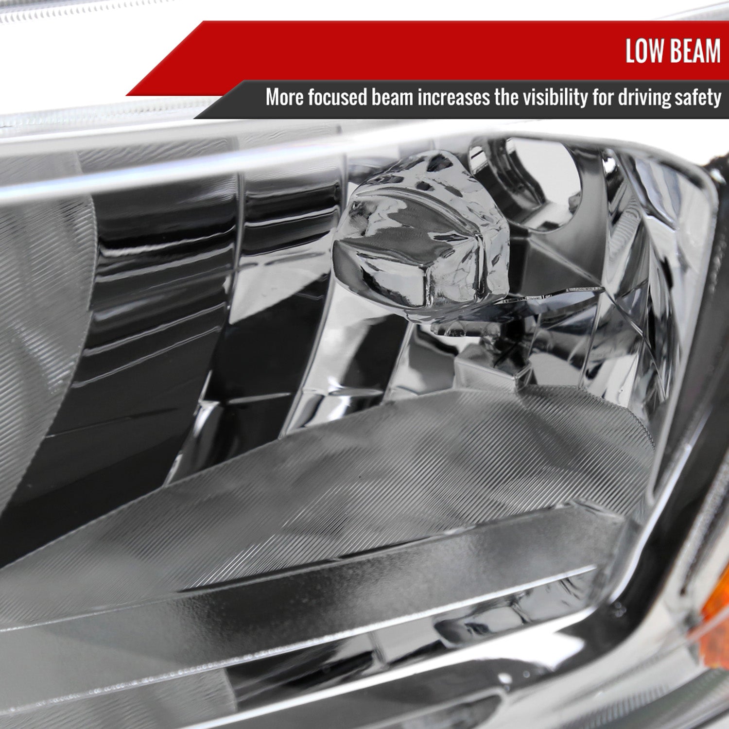 2014-2016 Nissan Rogue LED Strip for Halogen Model Headlights Chrome/Clear Lens