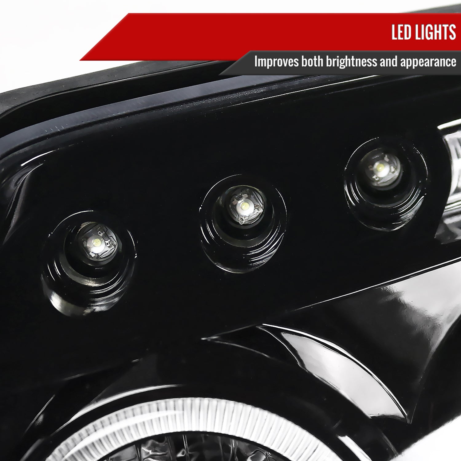 2003-2005 Toyota 4Runner Dual Halo Projector Headlights Jet Black/Clear Lens