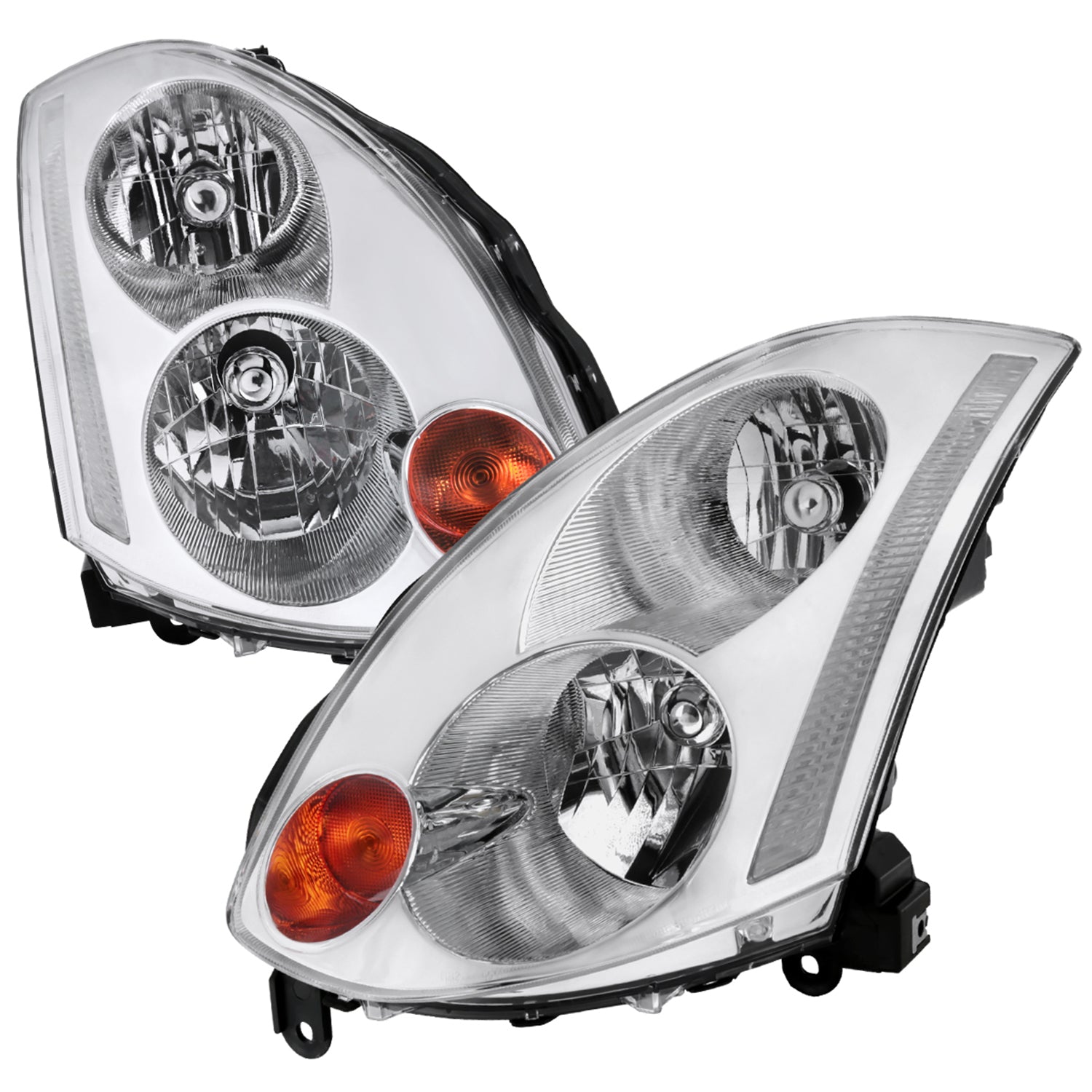 2003-2005 Infiniti G35 Coupe Factory Style Headlights Chrome/Clear Lens
