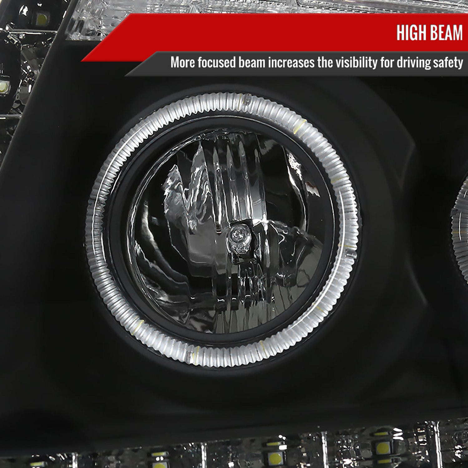 2004-2008 Ford F-150/ 06-2008 Lincoln Mark LT Dual Halo Headlights LED Black