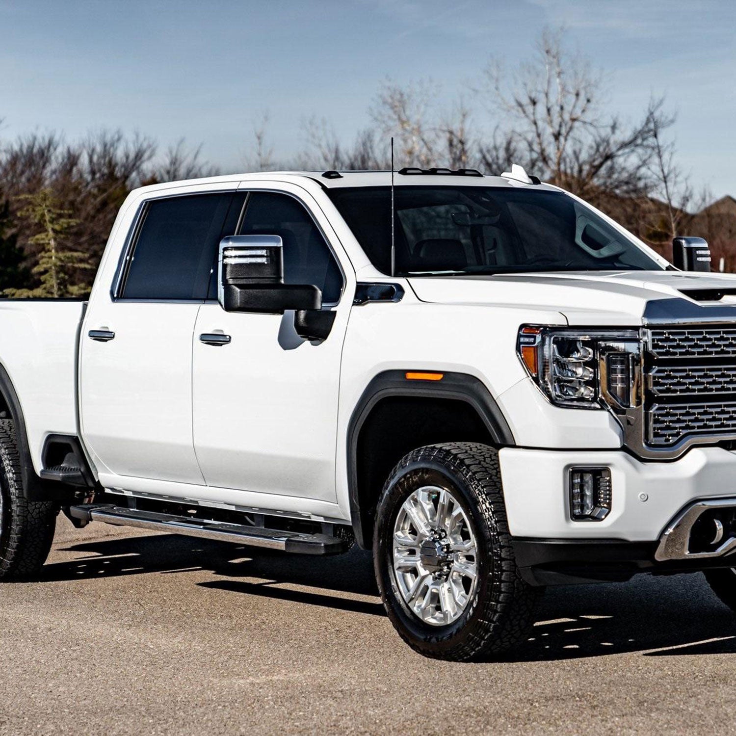 2019-2022 GMC Sierra 1500 Heated Chrome Towing Mirrors Clear Lens Turn Signal
