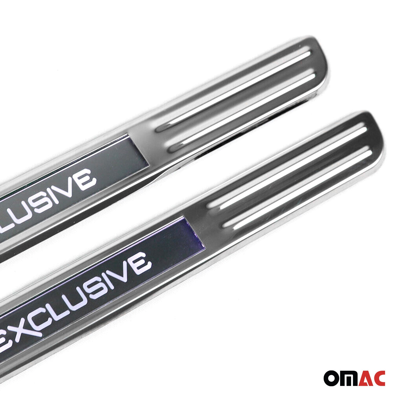 BMW 5 Series Door Sill Scuff Plate Illuminated Exclusive Stainless Steel Silver 4Pcs