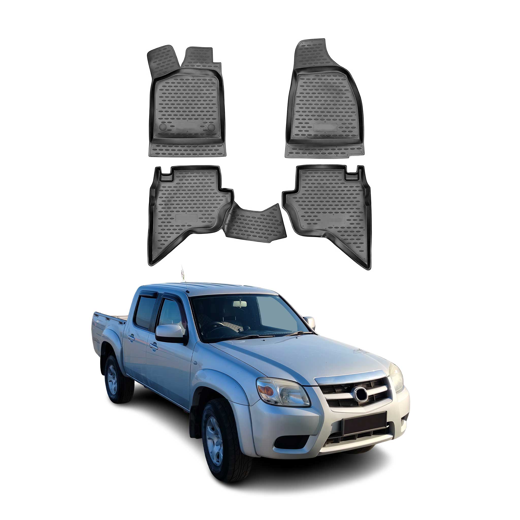 2006-2012 Ford Ranger Floor Mats Liners Full Set All Weather Black