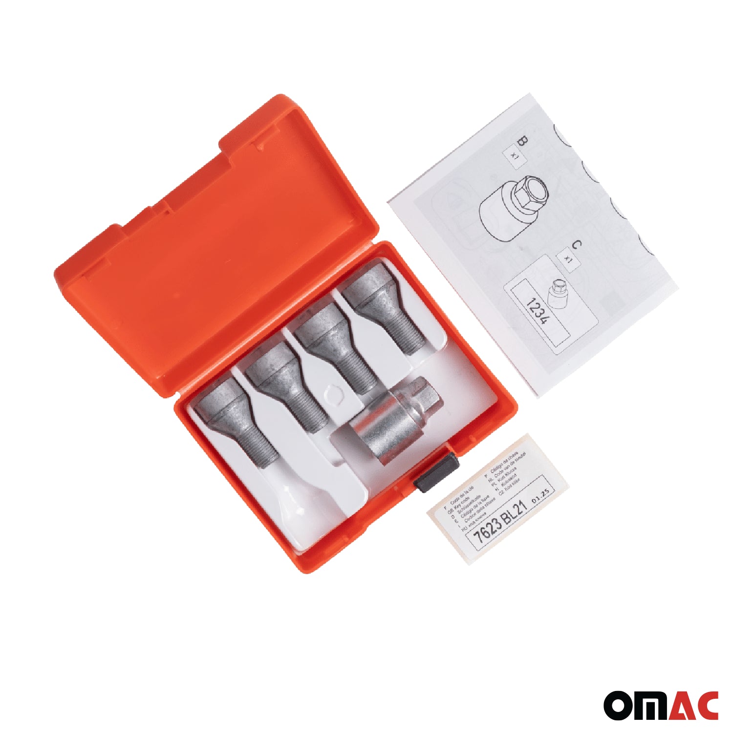 Wheel Lock Kit for BMW XM / 8 Series M14X1,25 Bolt Galvanized Silver 4Locks