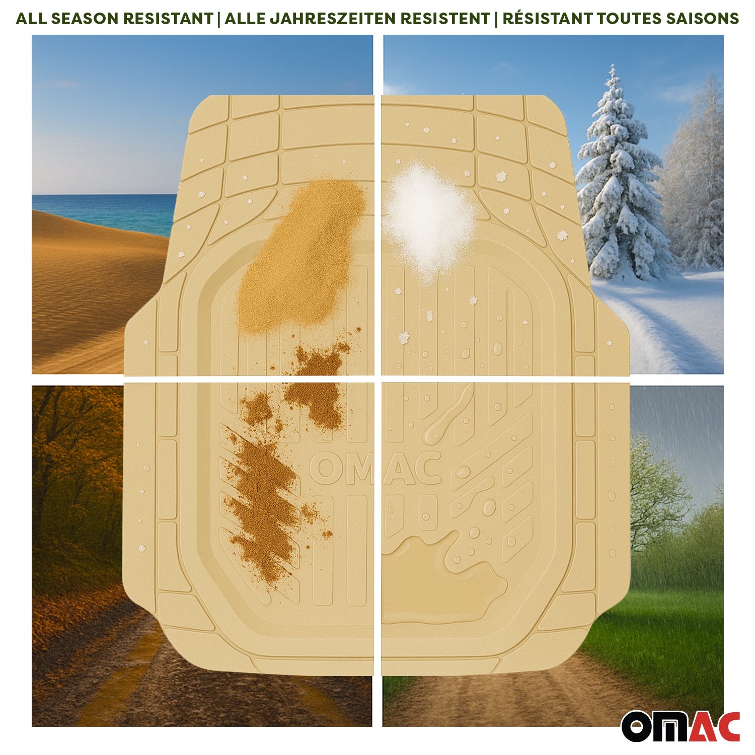 Hyundai Tucson Heavy Duty Trim to fit Floor Mats Liner Tan All Weather 4Pcs
