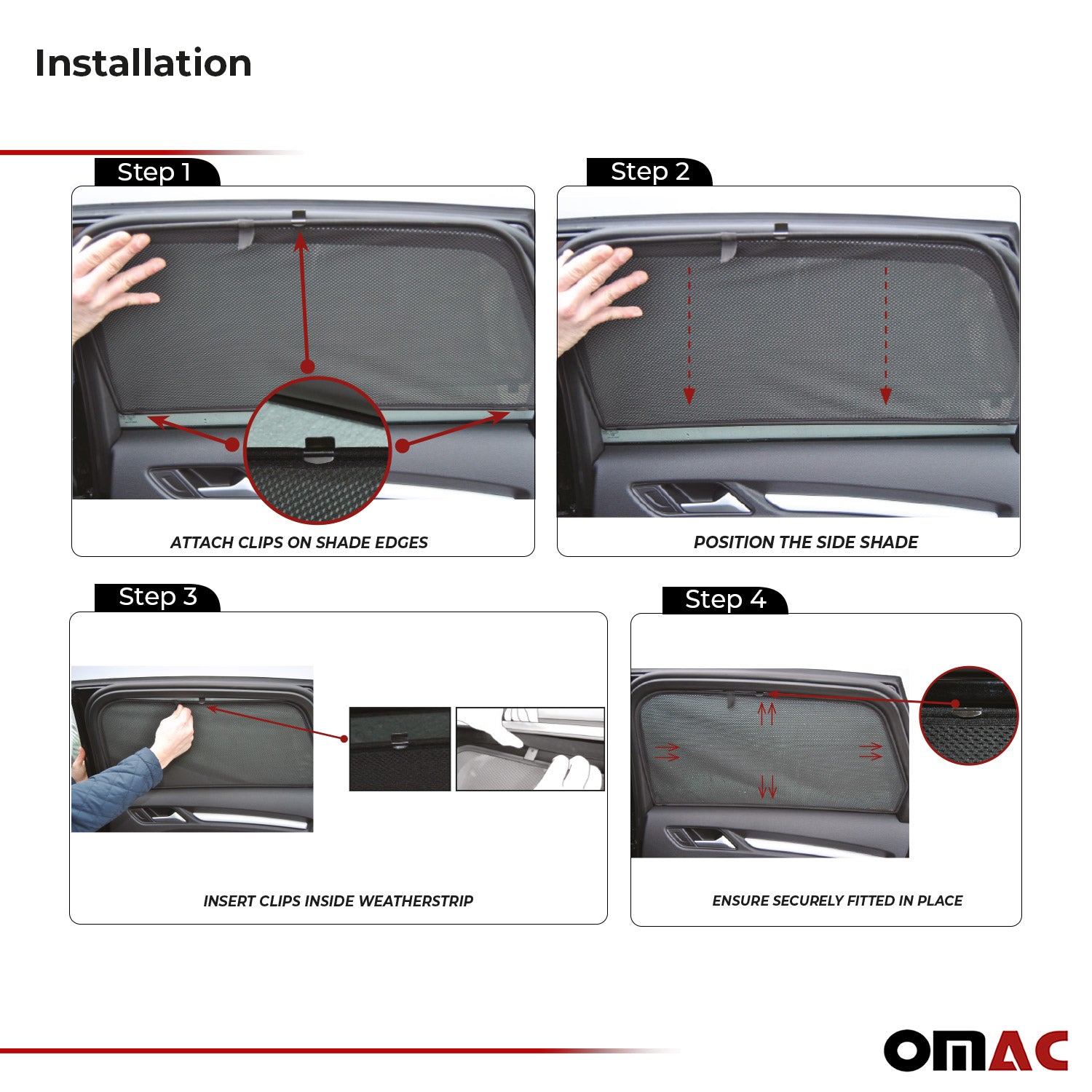 2014-2019 Kia Soul Side Rear Window Curtain Mesh Black 2Pcs