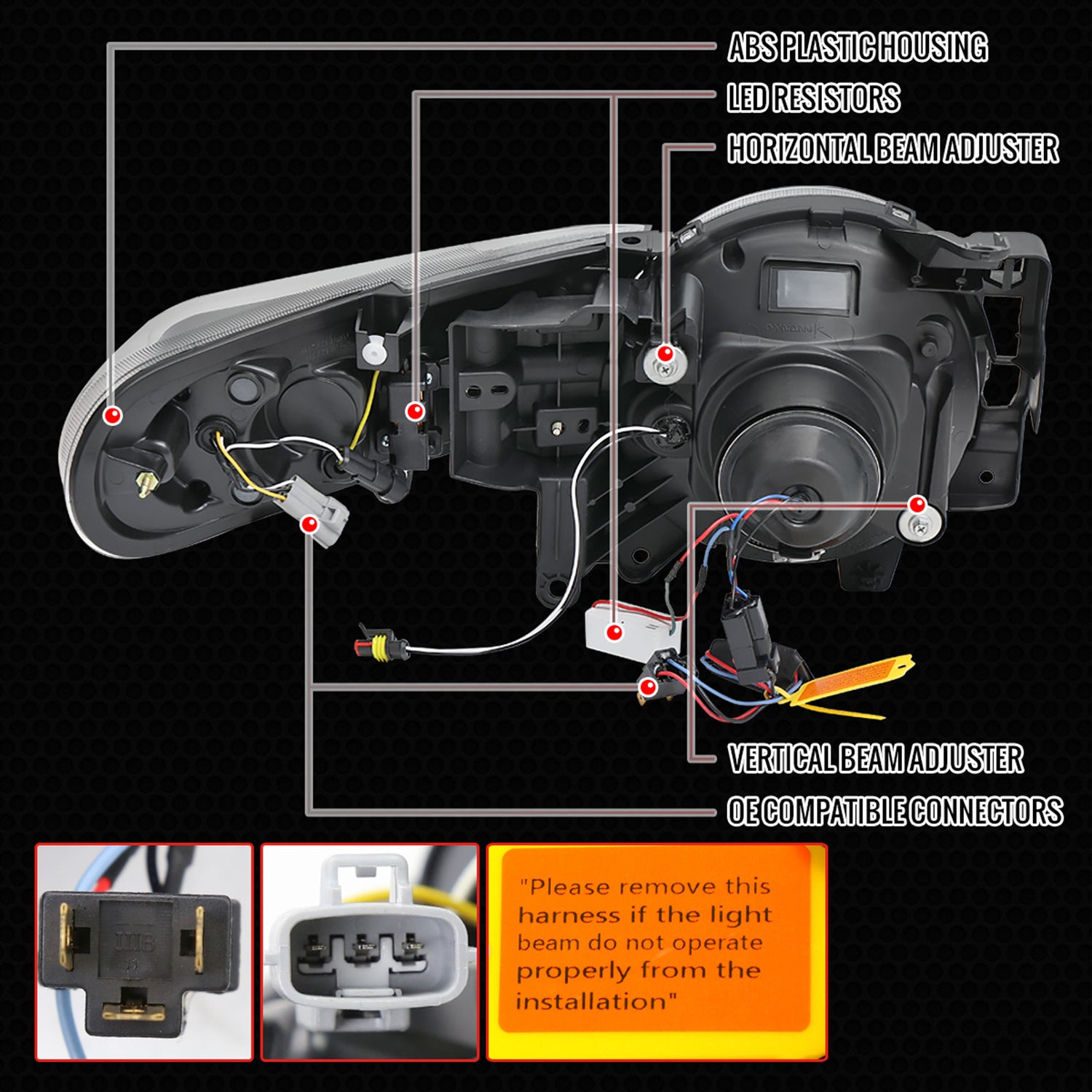 2007-2014 Toyota FJ Cruiser Full LED Projector Headlights LED Signal Black