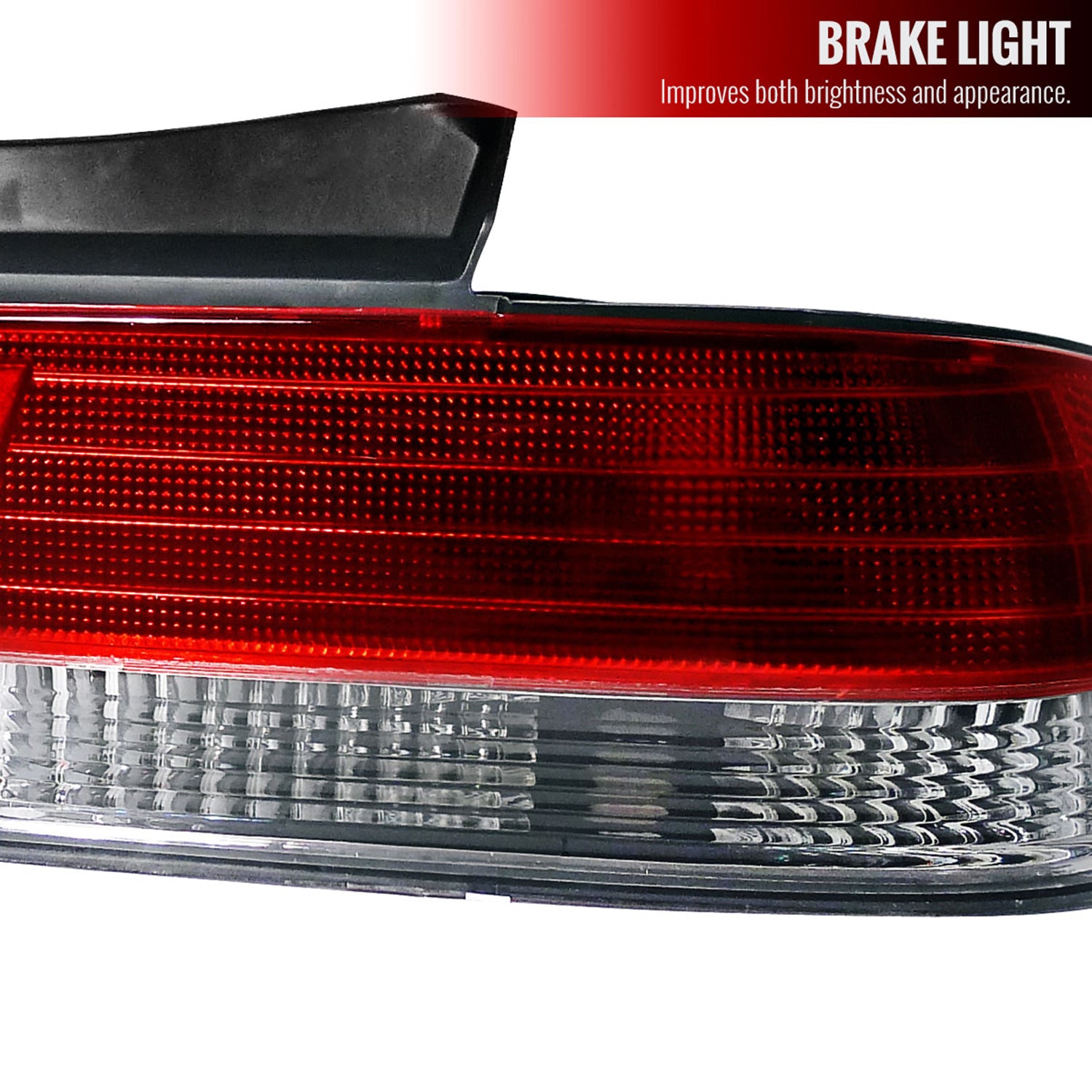 1997-2001 Honda Prelude Tail Lights Chrome Housing/Red Clear Lens