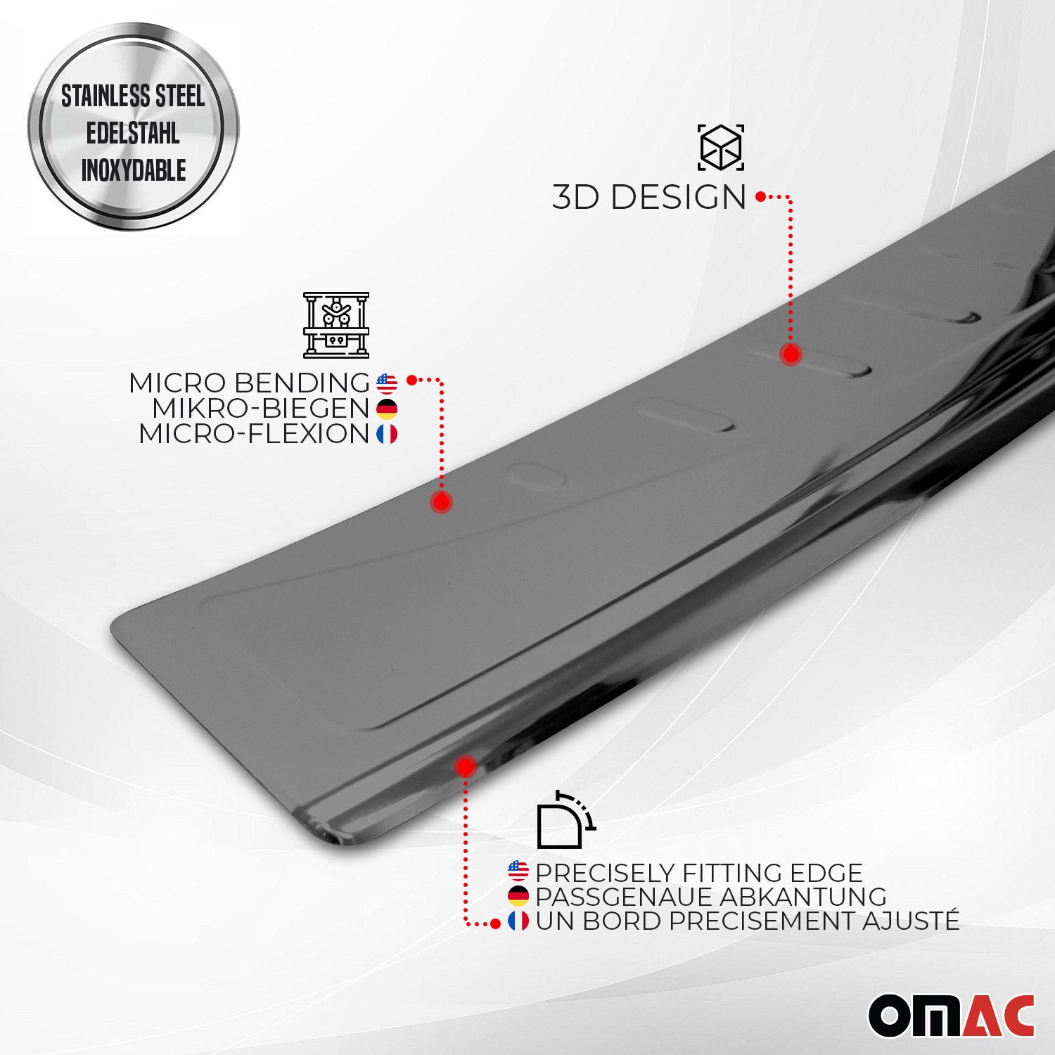 2016-2024 Mercedes Metris Rear Bumper Guard Stainless Steel Dark