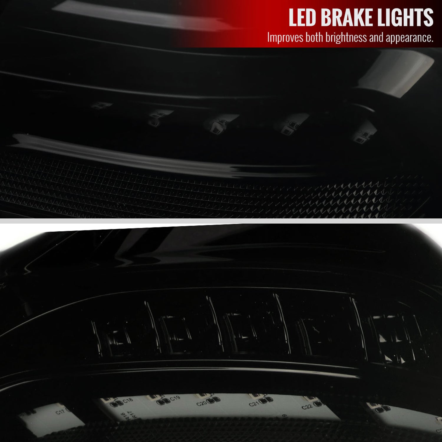 2001-2004 Mercedes Benz W203 C-Class Signal LED Tail Lights Glossy Black Dark