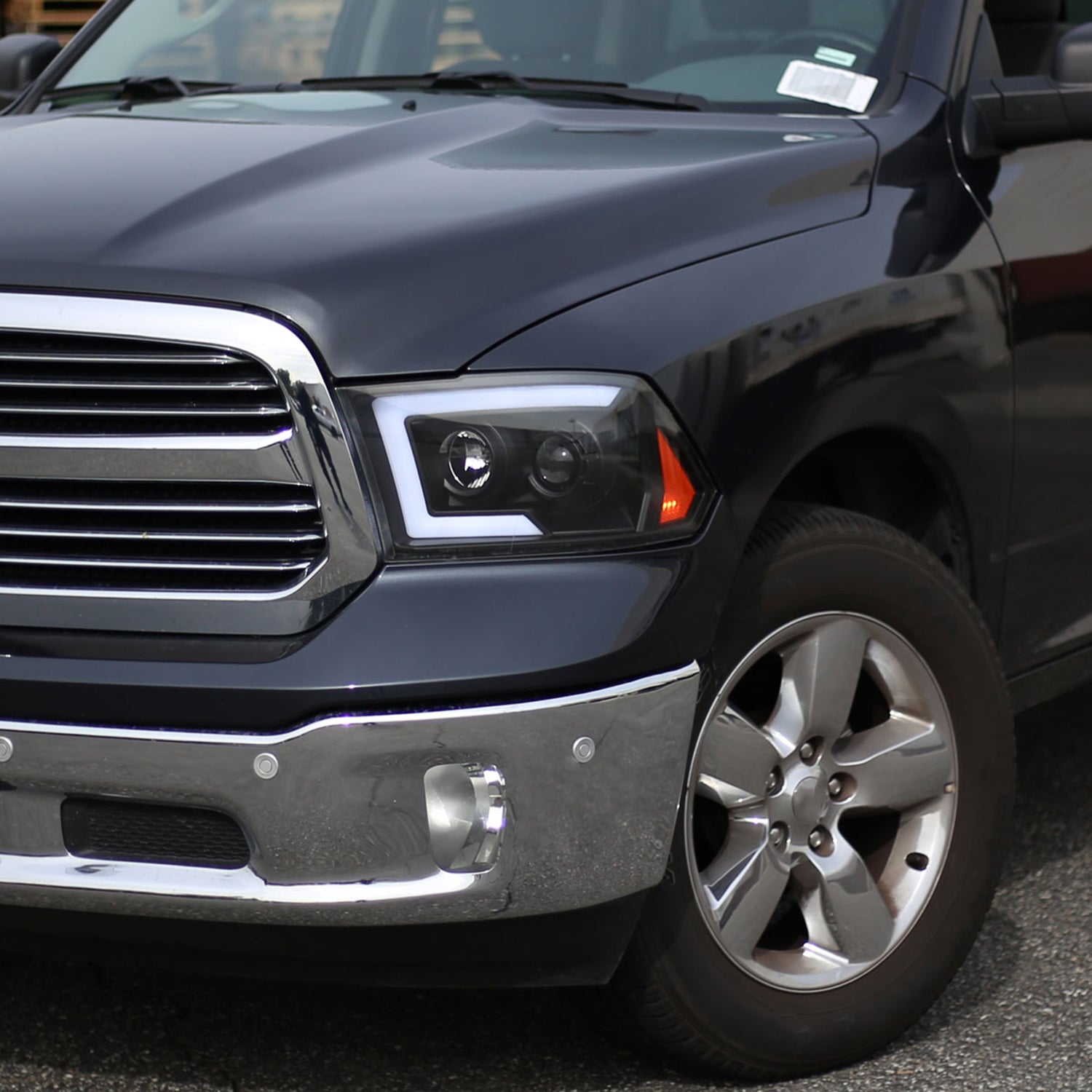 2009-2018 Dodge RAM 1500 / RAM 2500 3500 LED C-Bar Headlights Matte Black