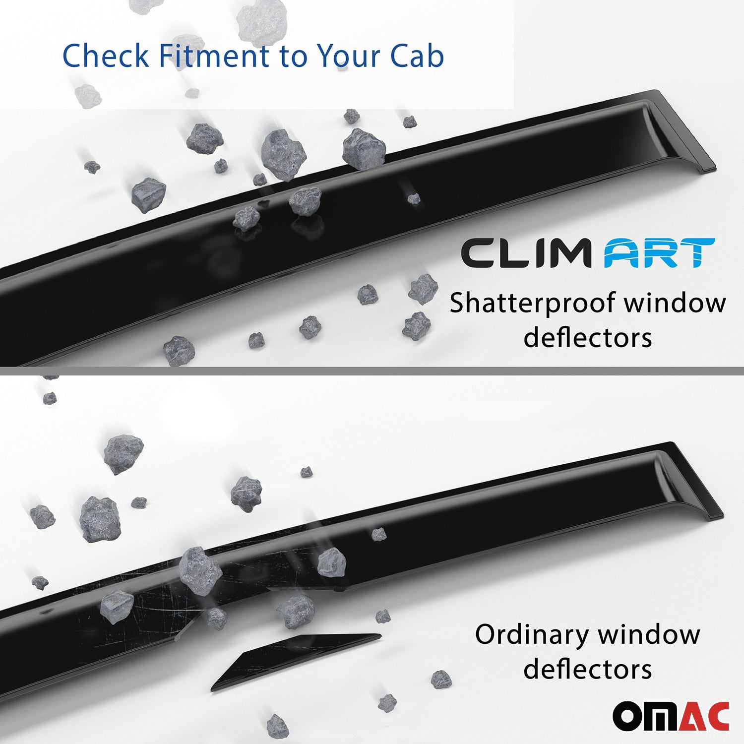Clim Art Wind Deflectors for Mazda CX-5 2017-2025 Shatterproof Dark Smoke 4 Pcs
