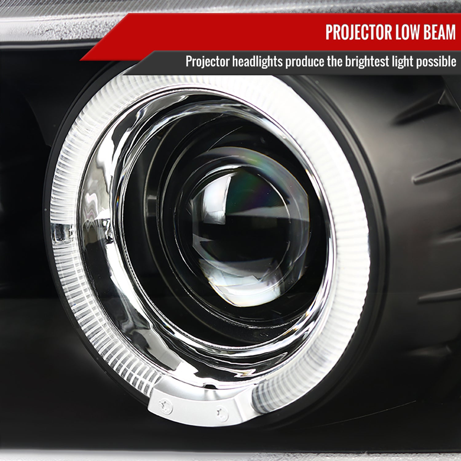 1996-2003 BMW E39 5 Series Dual Halo Projector Headlights Matte Black/Clear