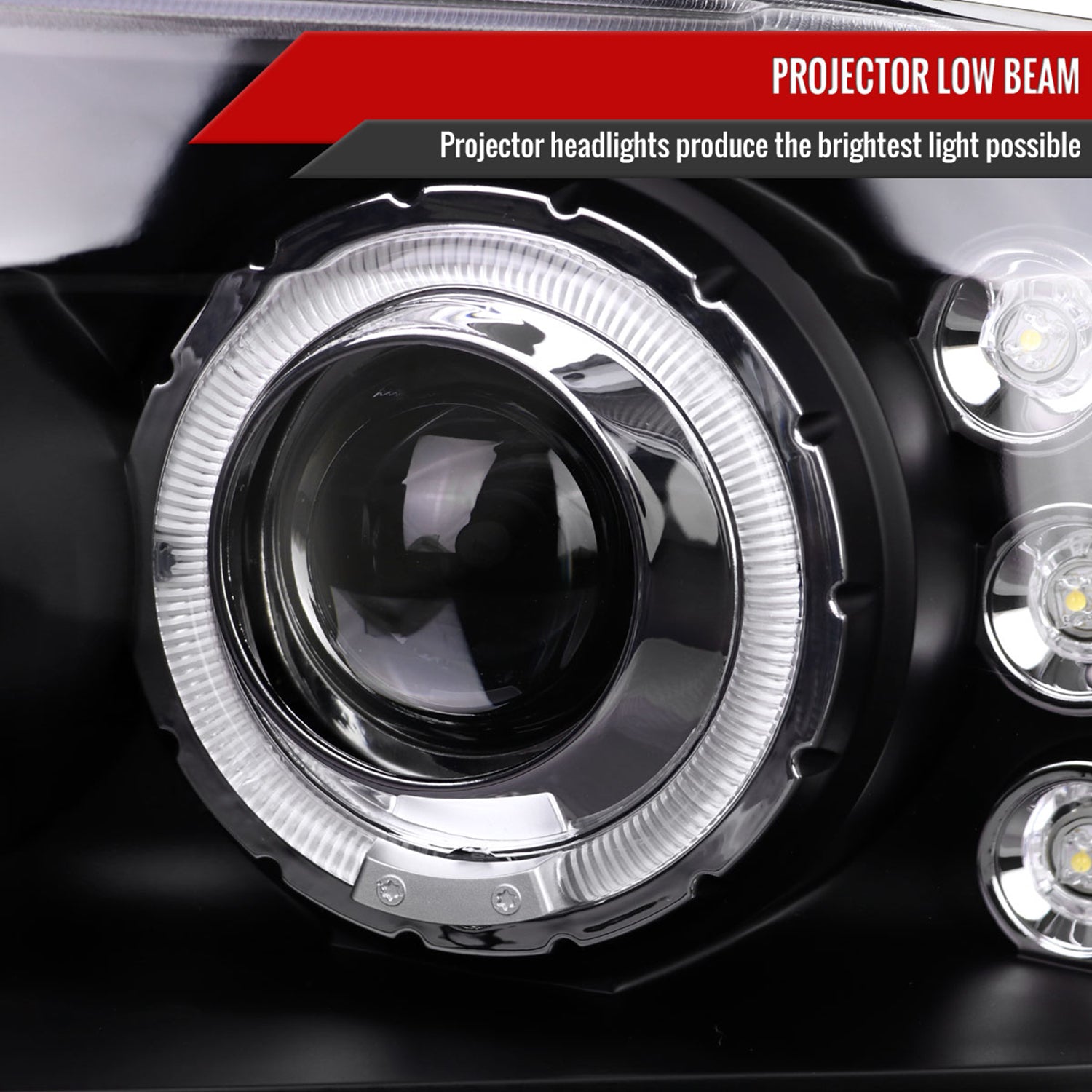 1999-2004 Ford Excursion F-250 F-350 F-450 F-550 Dual Halo Headlights Black