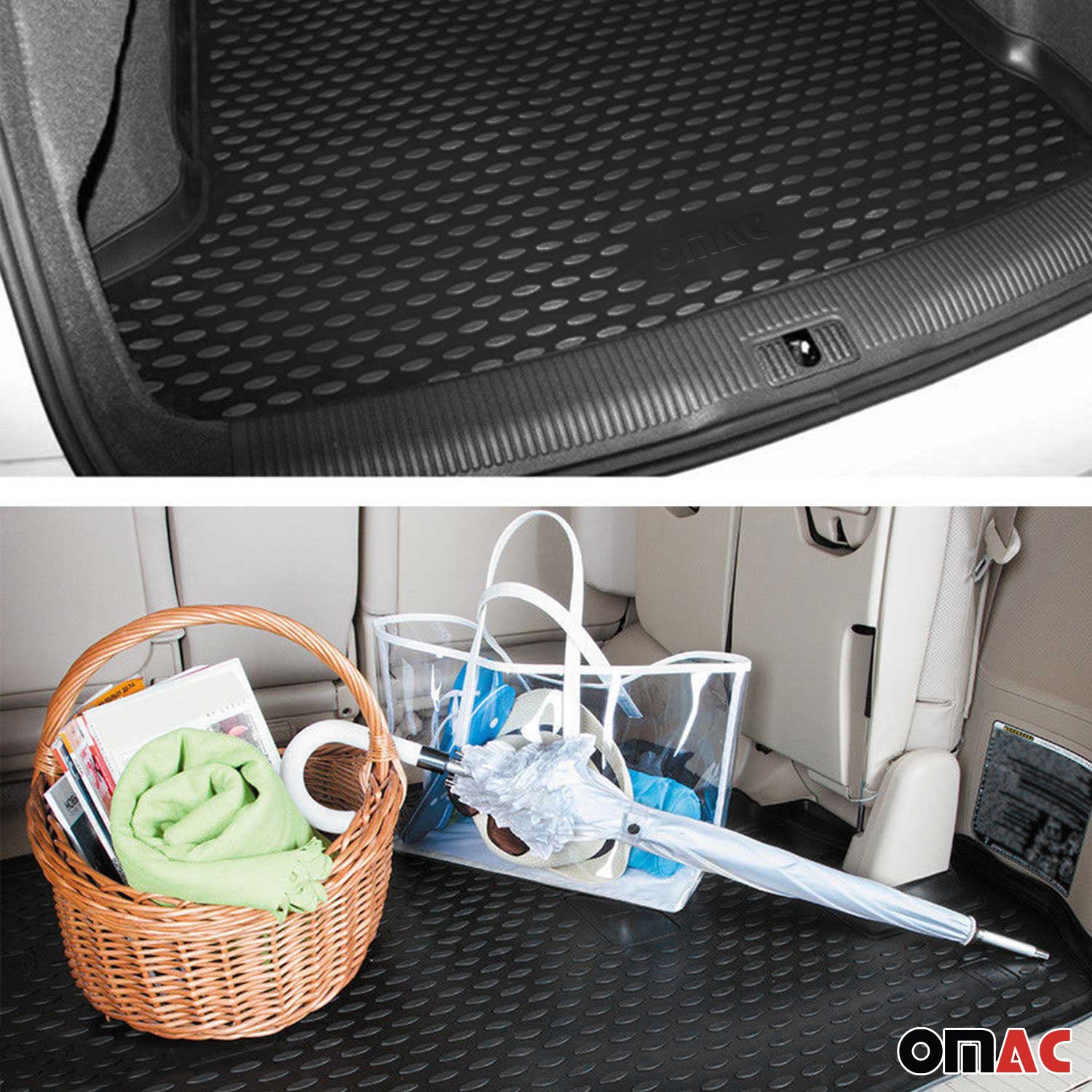 OMAC Cargo Mats Liner for Bmw 5 Series G60 2024-2026 Sedan Trunk Mat TPE Black