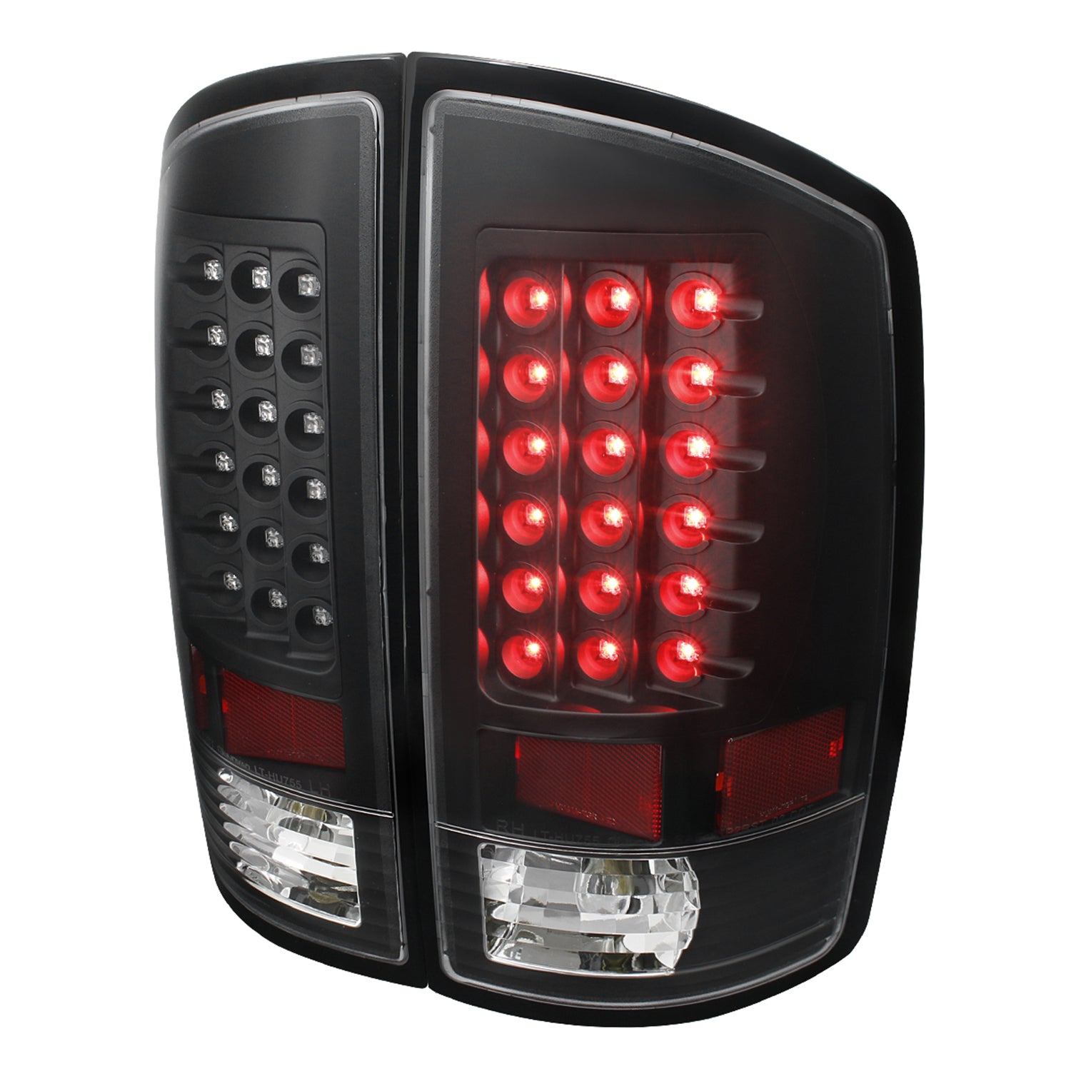 2007-2009 Dodge RAM LED Tail Lights Matte Black Housing/Clear Lens