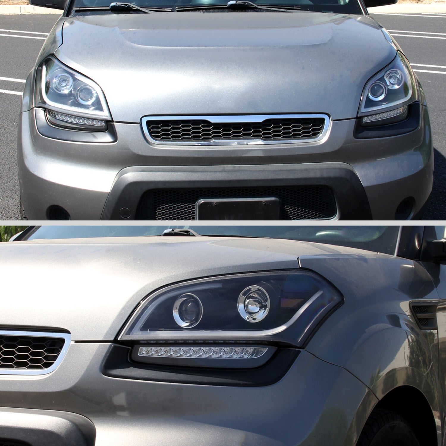 2010-2011 Kia Soul Projector Headlights LED Light Bar&LED Signal Lights Black