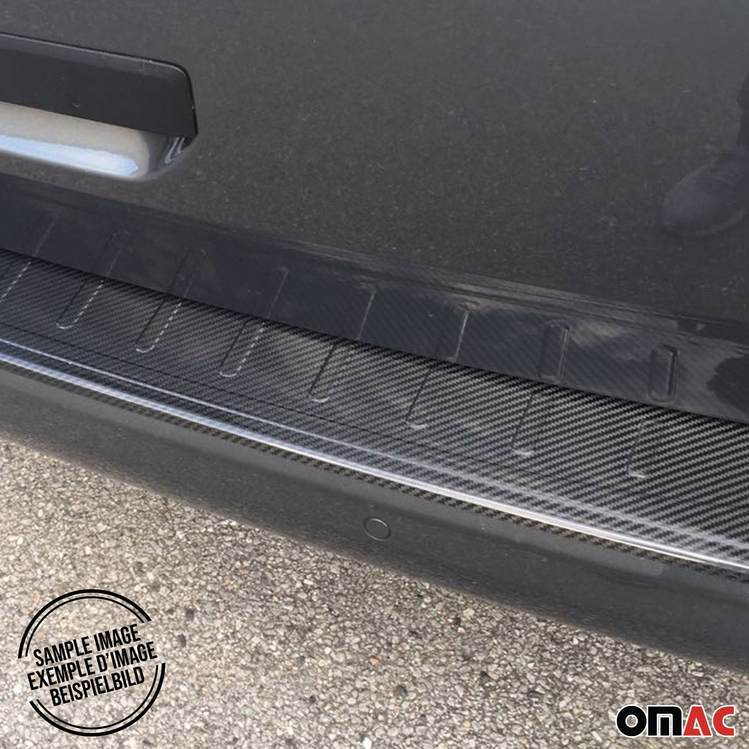 2012-2016 Fiat 500 Rear Bumper Guard Carbon Fiber Black