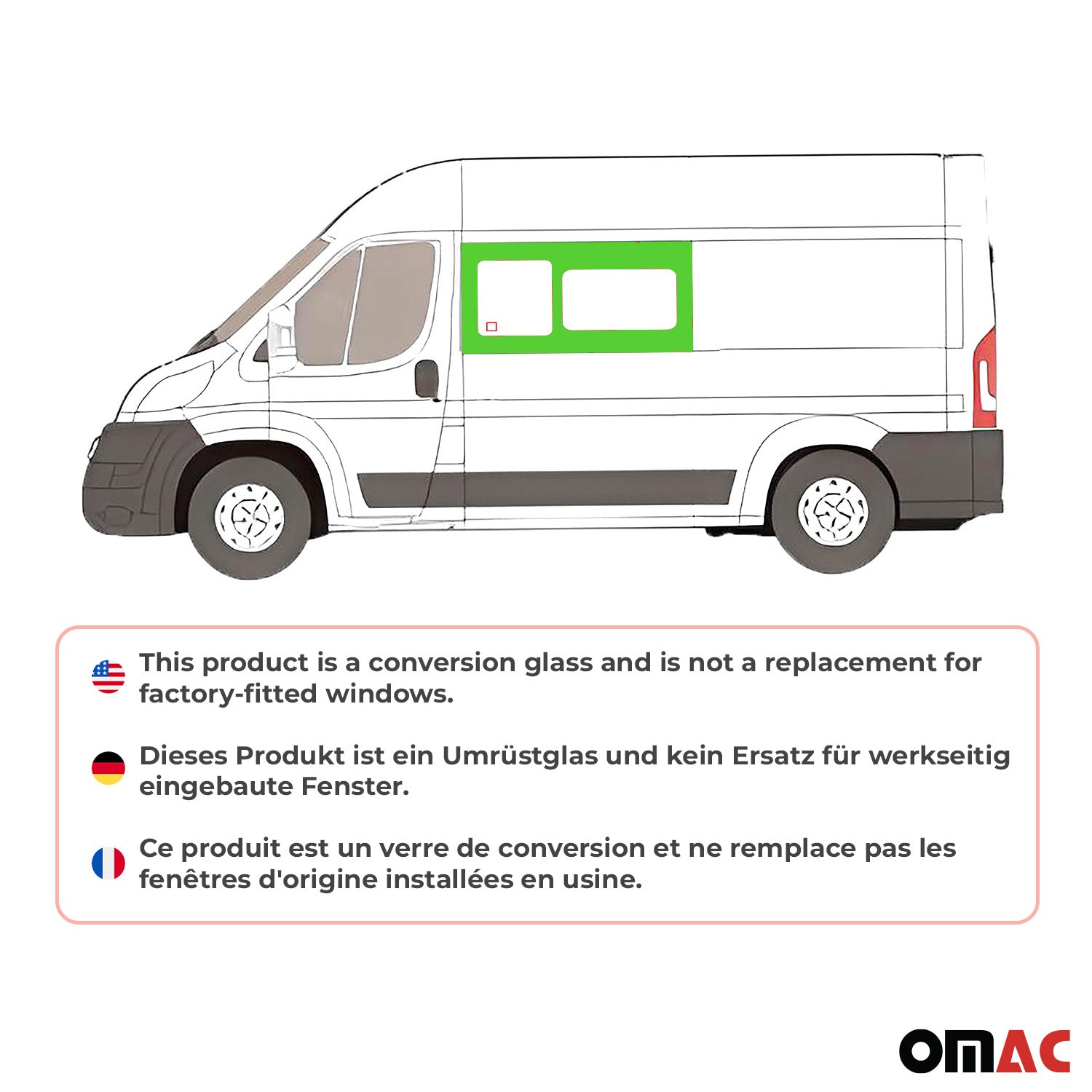 2014-2026 RAM ProMaster Window Glass Fit Kit Front Left Side L2 L3 L4