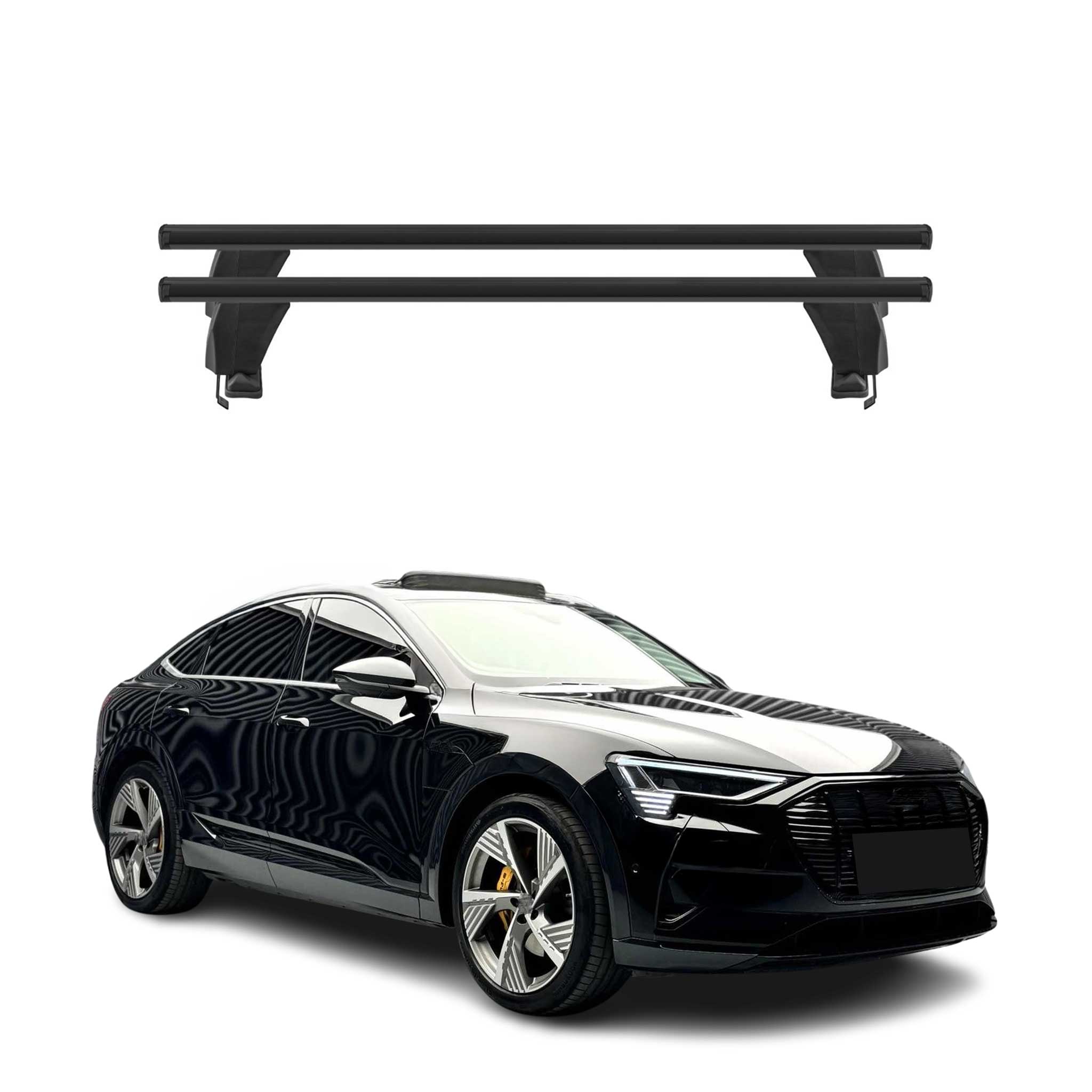 Top Roof Racks Cross Bars fits Audi e-tron Sportback 2022-26 Black Aluminium 2x