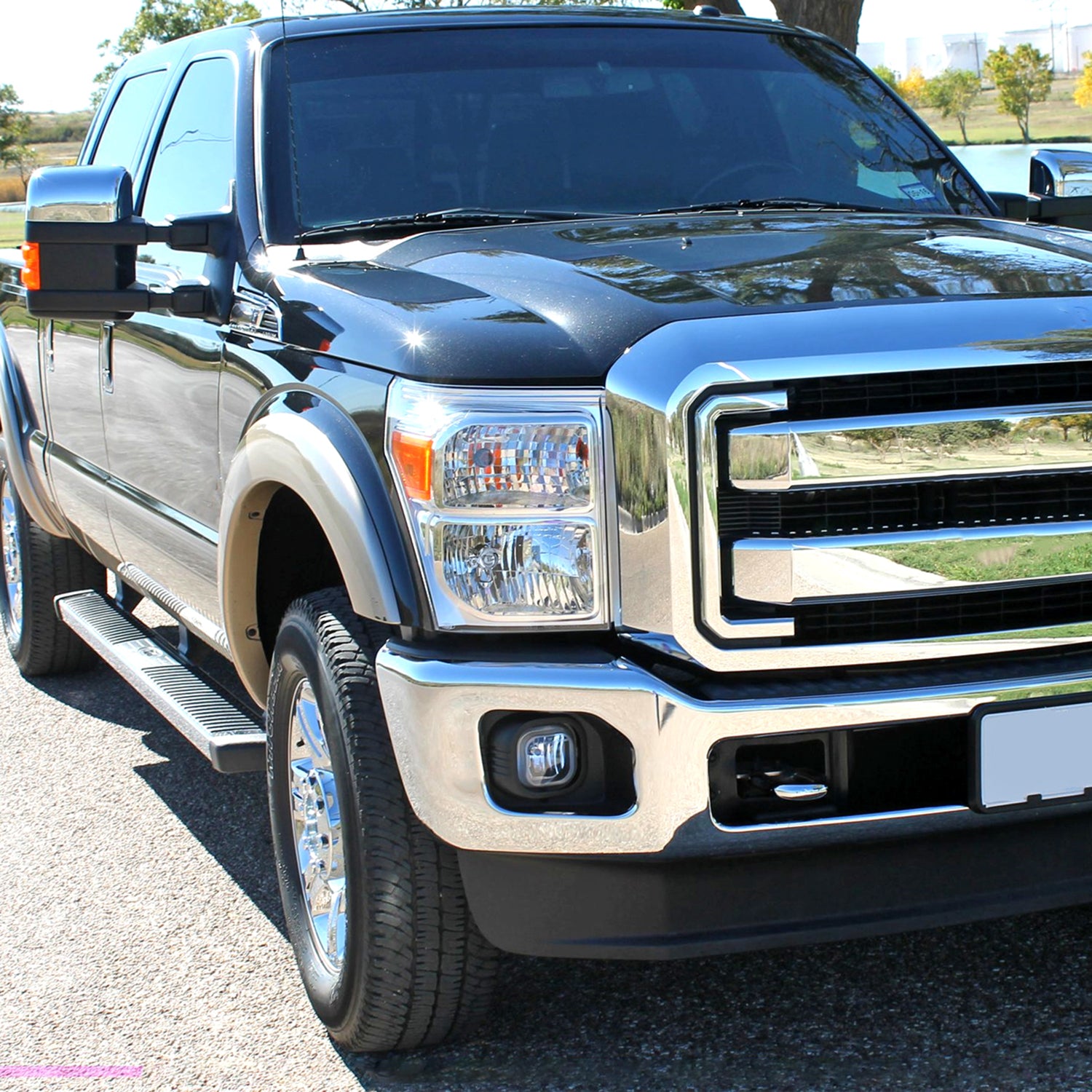 2011-2016 Ford F-250/350/450/550 Super Duty Factory Headlights Amber / Chrome