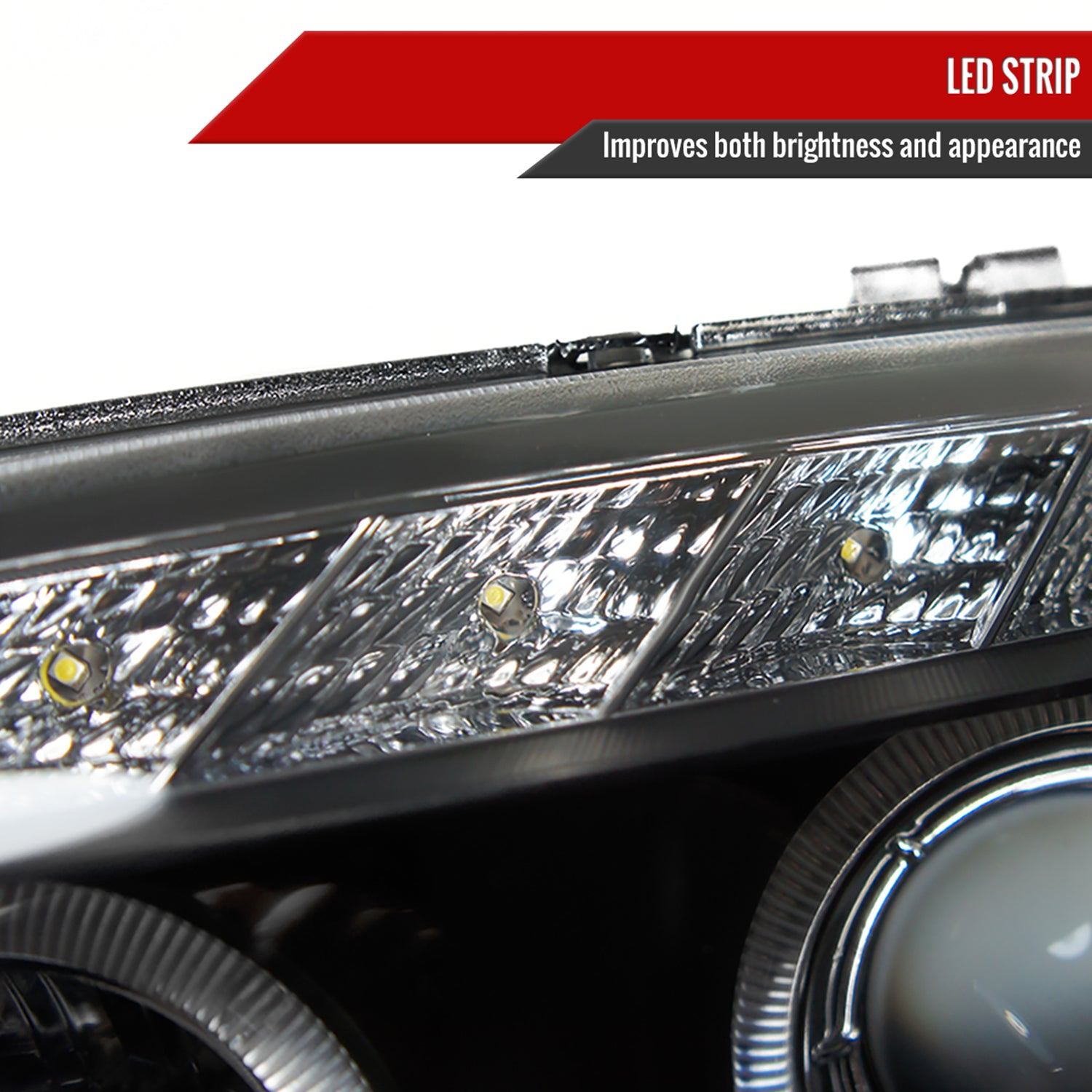 2004-2013 BMW E81 E82 E87 E88 Dual Halo Projector Headlights LED Light Black
