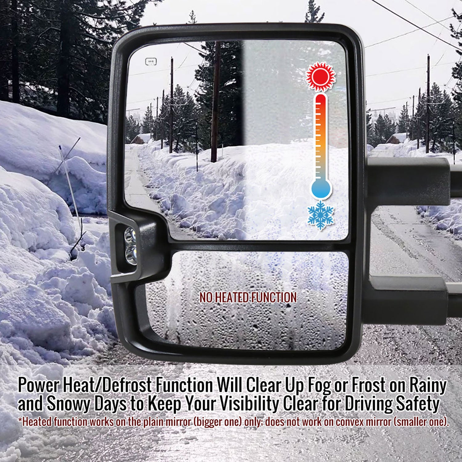 2014-2018 Chevy Silverado/ Sierra Folding Heated & Manual Towing Mirrors Black