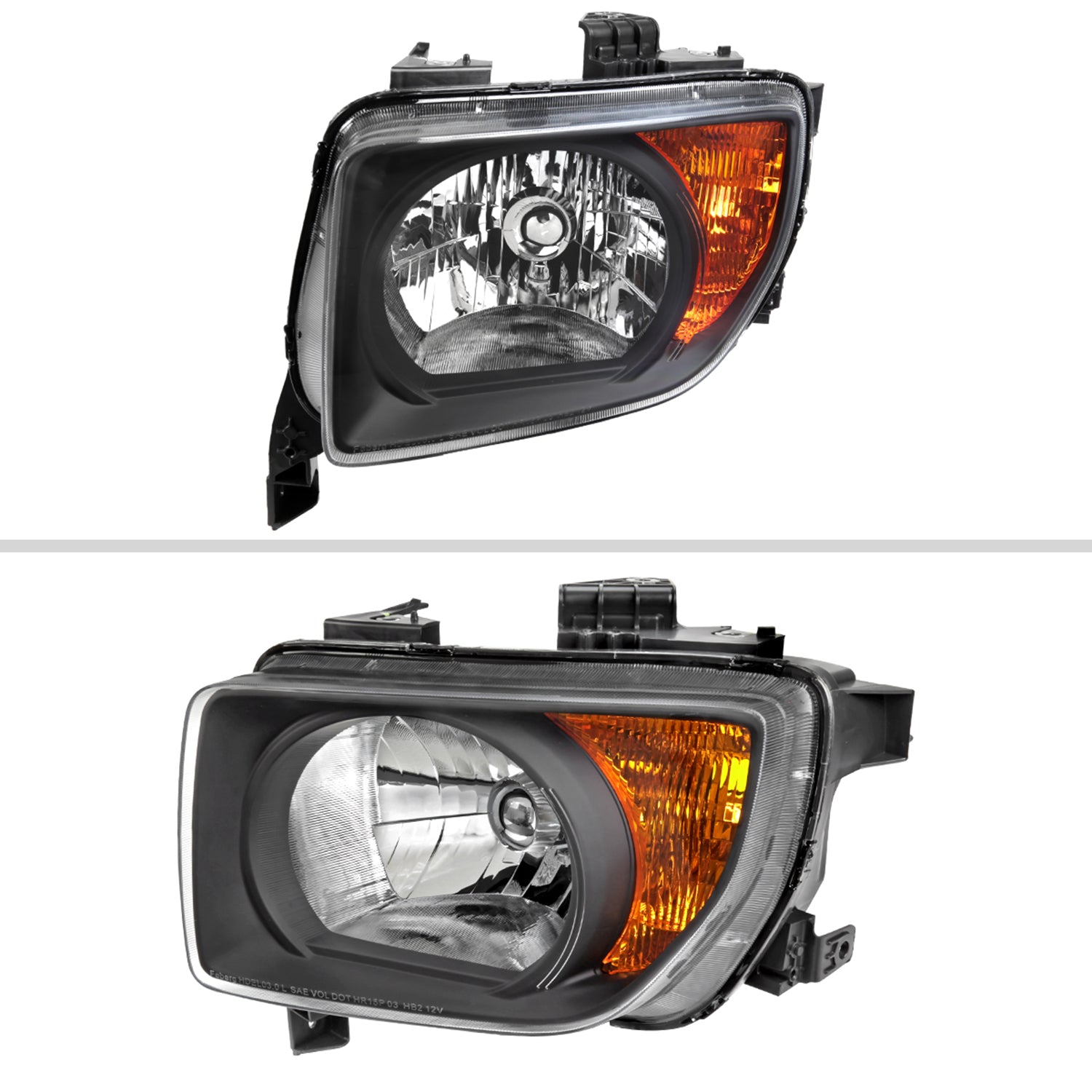 2003-2008 Honda Element Factory Style Headlights Matte Black/Clear Lens