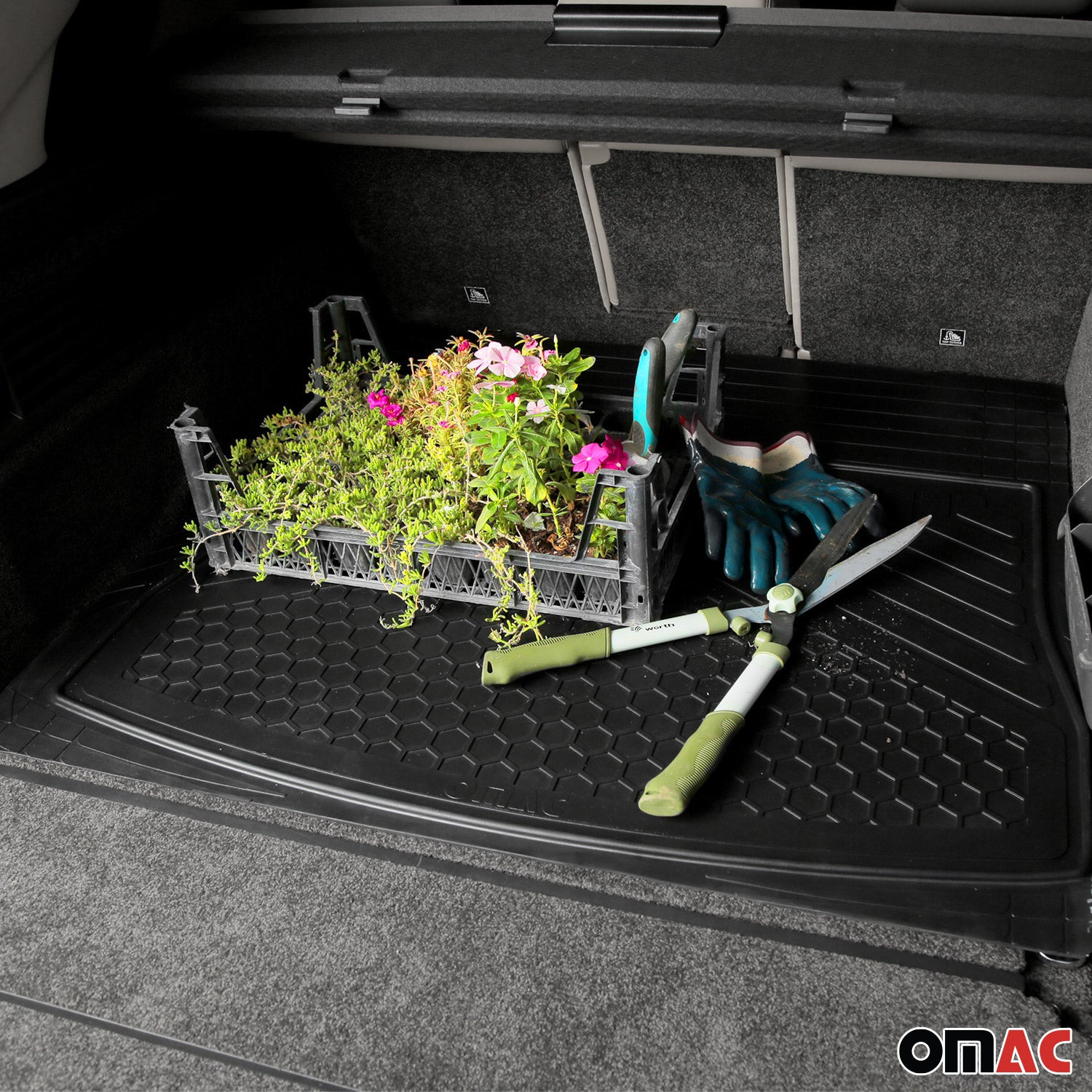 2017-2026 Chrysler Pacifica Semi-Custom fit Cargo Mat Liner Waterproof Rubber Black 1Pc