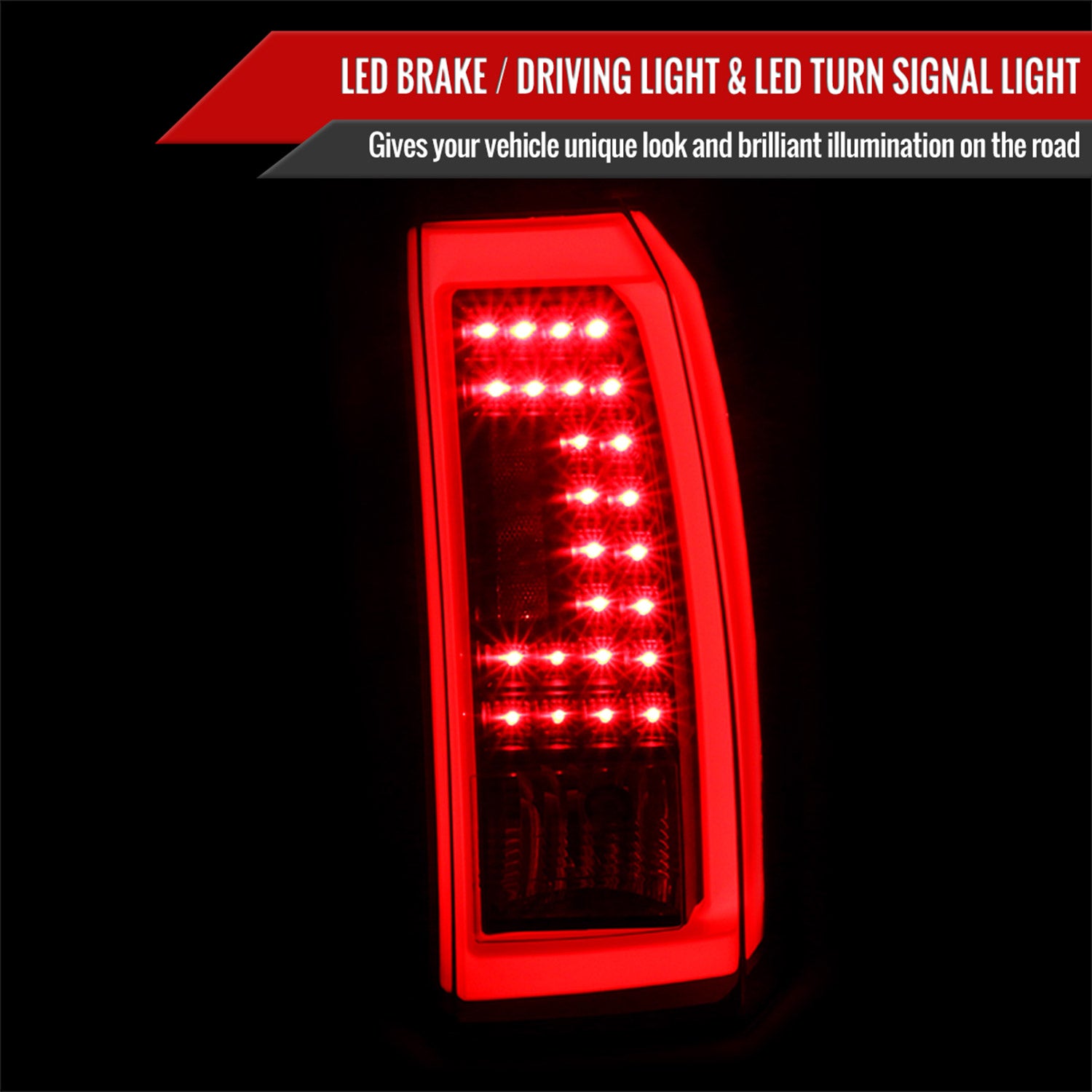 2015-2020 GMC Yukon/Yukon XL Denali SLE/SLT LED Tail Lights Black/Clear Red