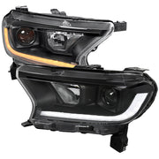 2019-2022 Ford Ranger Sequential LED Bar Projector Headlights Matt Black