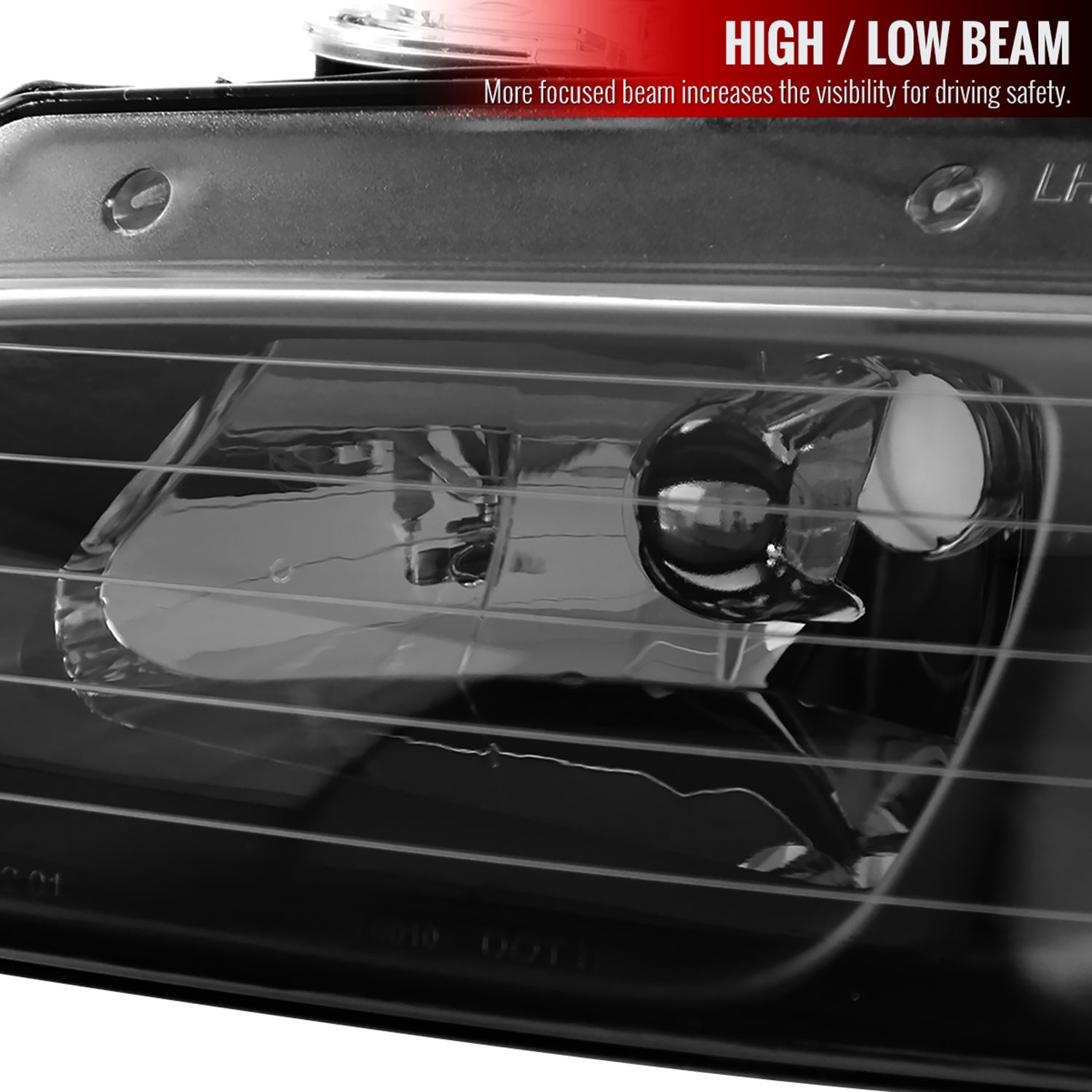 1996-2000 Dodge Caravan Chrysler Voyager/Town&Country Crystal Headlights Black