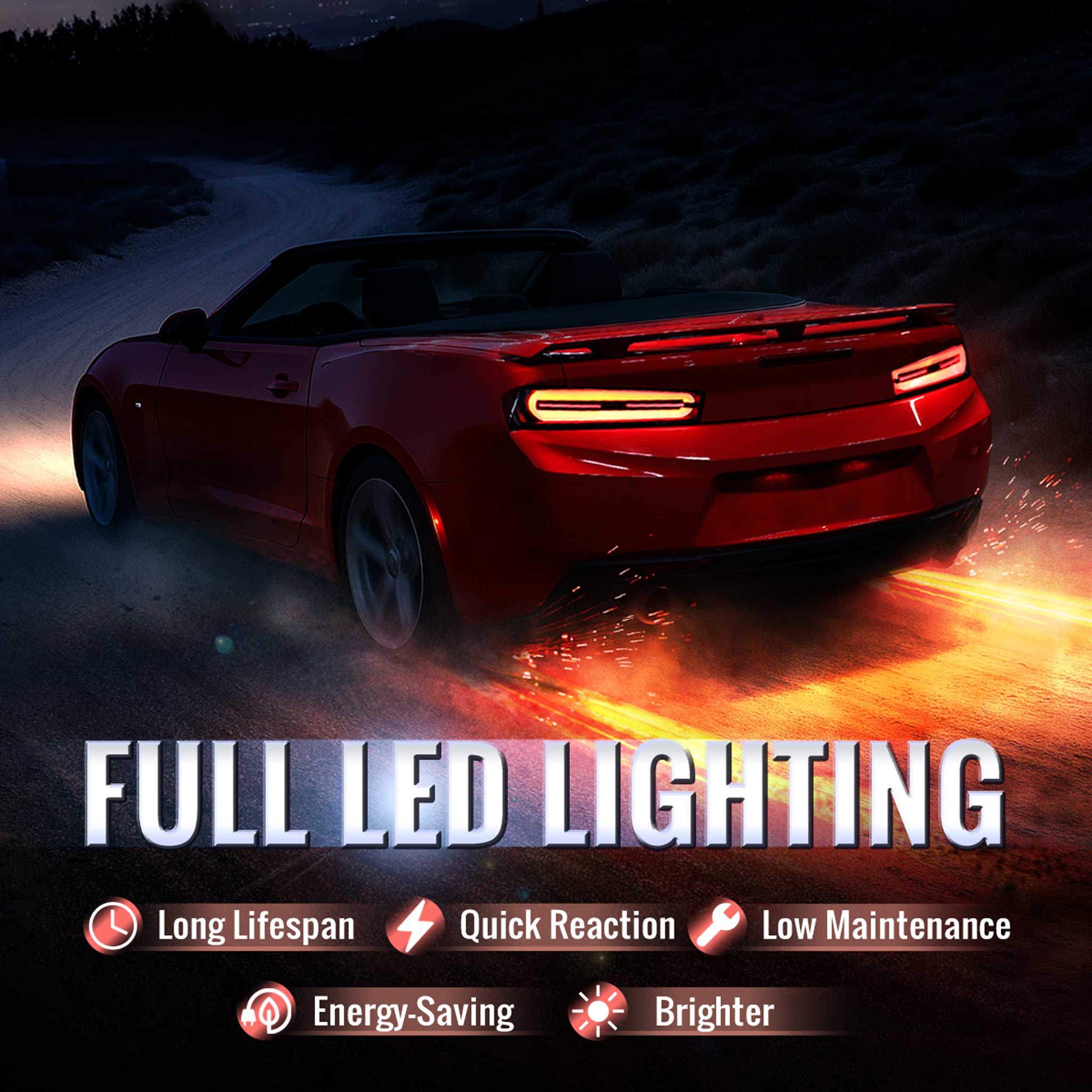 For Ford F-150 2021-2023 Full LED Tail Light Black Housing Clear Lens