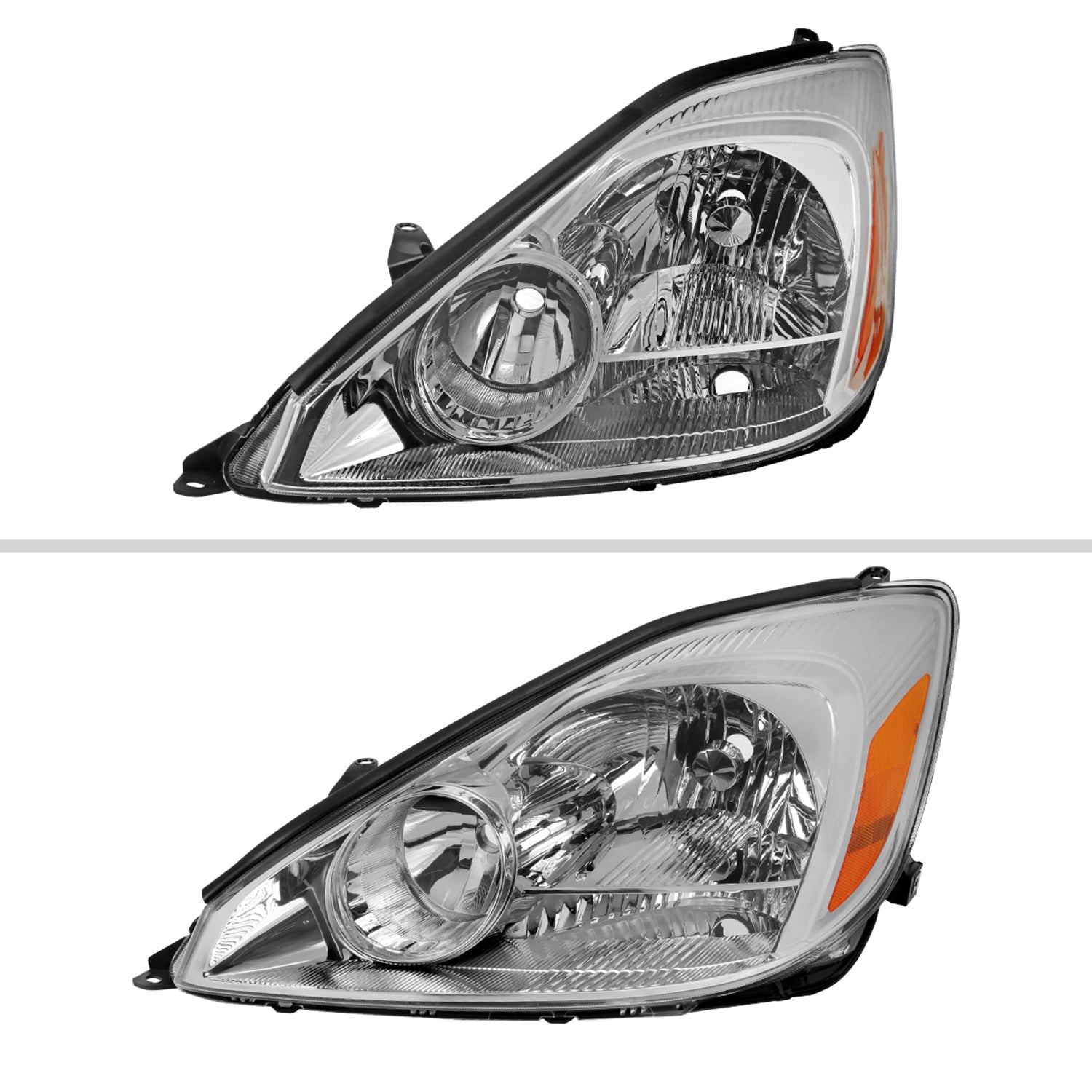 2004-2005 Toyota Sienna Driver Side Factory Headlights Amber Reflector Chrome