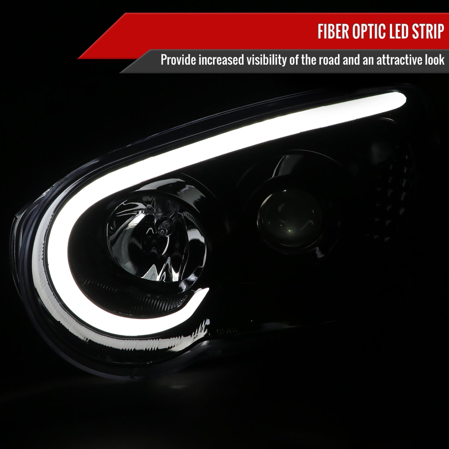 2004-2005 Subaru Impreza WRX/STI Outback Projector Headlights LED Light Black