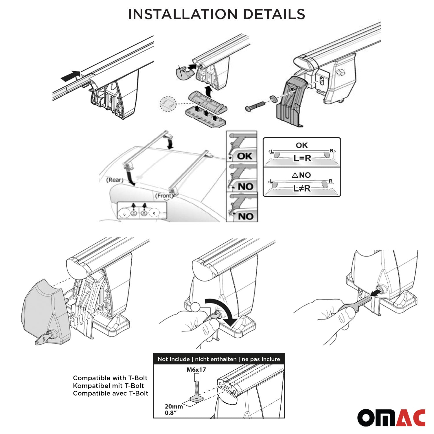 2016-2019 Chevrolet Cruze HB Roof Rack Cross Bars Black