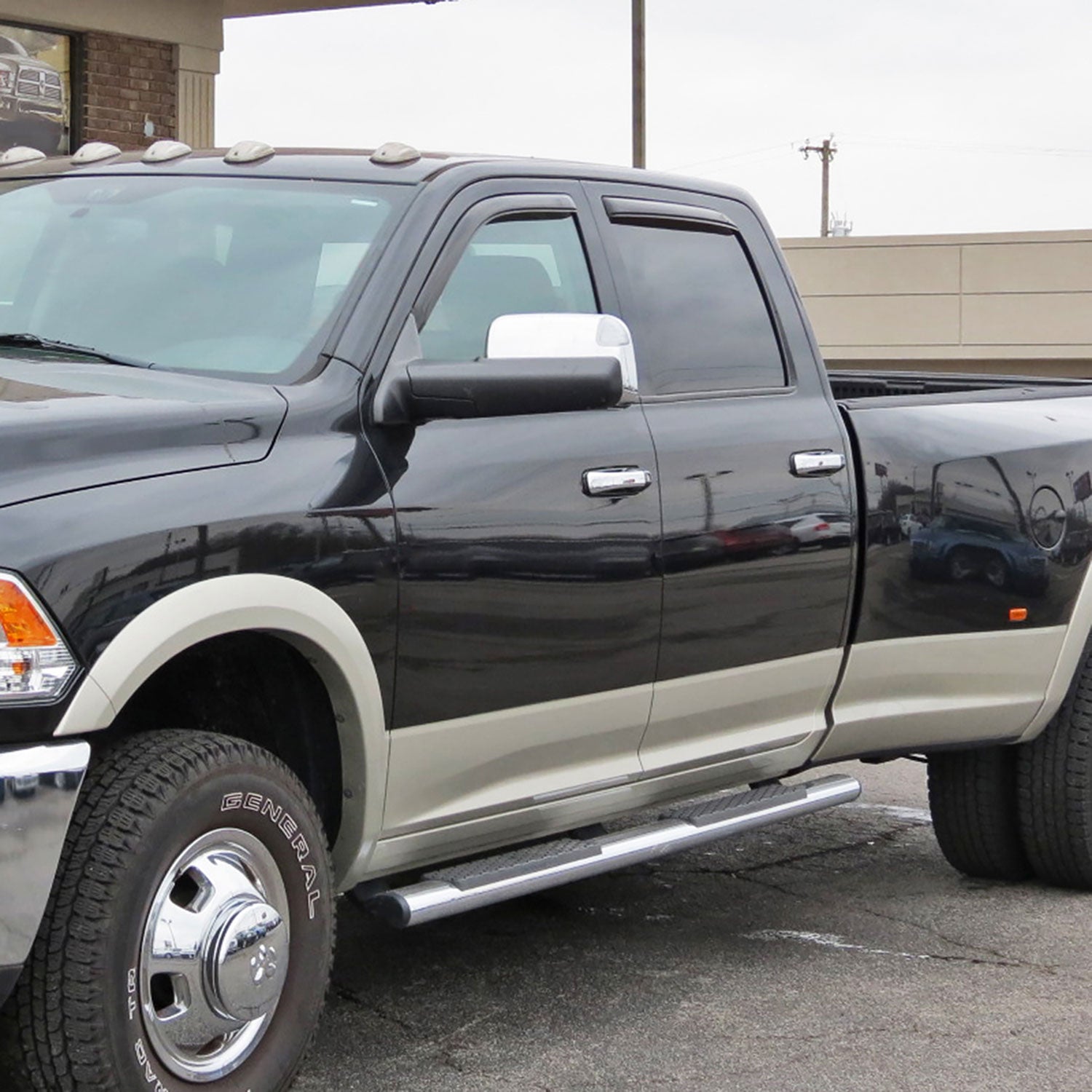 2009-2012 Dodge RAM 1500 Foldable Heated & Manual Chrome Towing Mirrors Clear