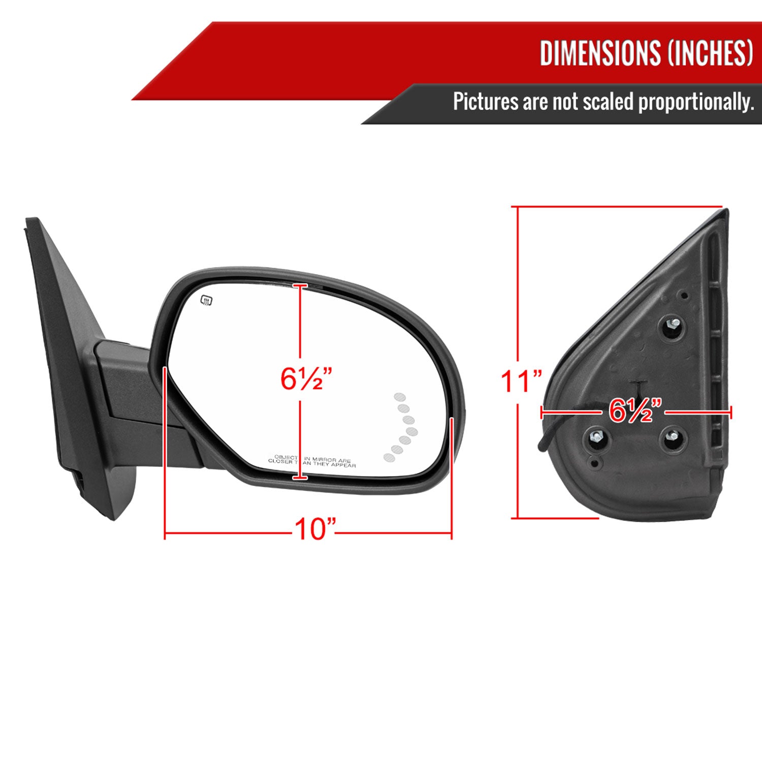 2007-2013 Chevy Silverado GMC Sierra Auto-Fold & Heated Side Mirror Passenger