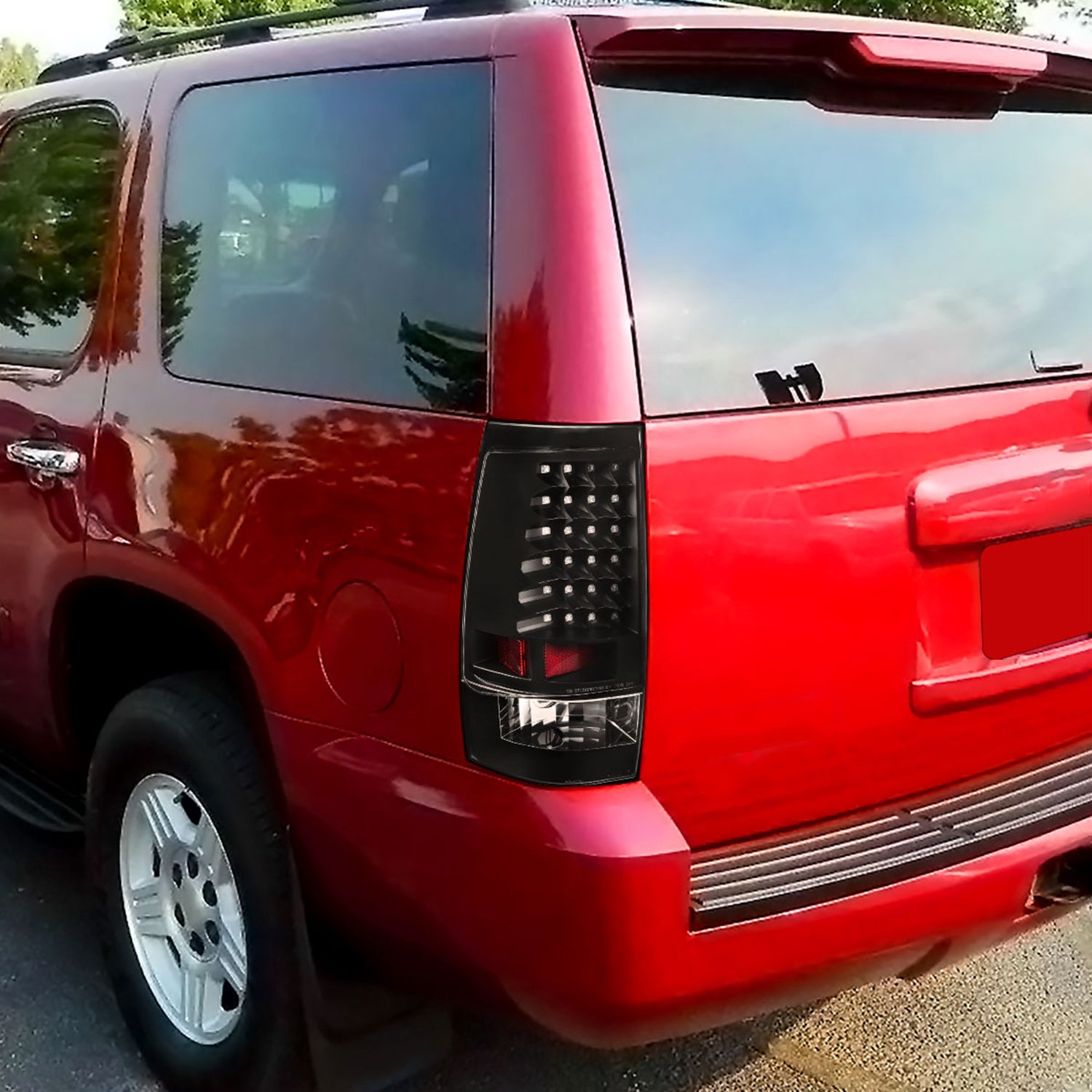2007-2014 Chevy Tahoe/Suburban LED Tail Lights Matte Black/Clear Lens