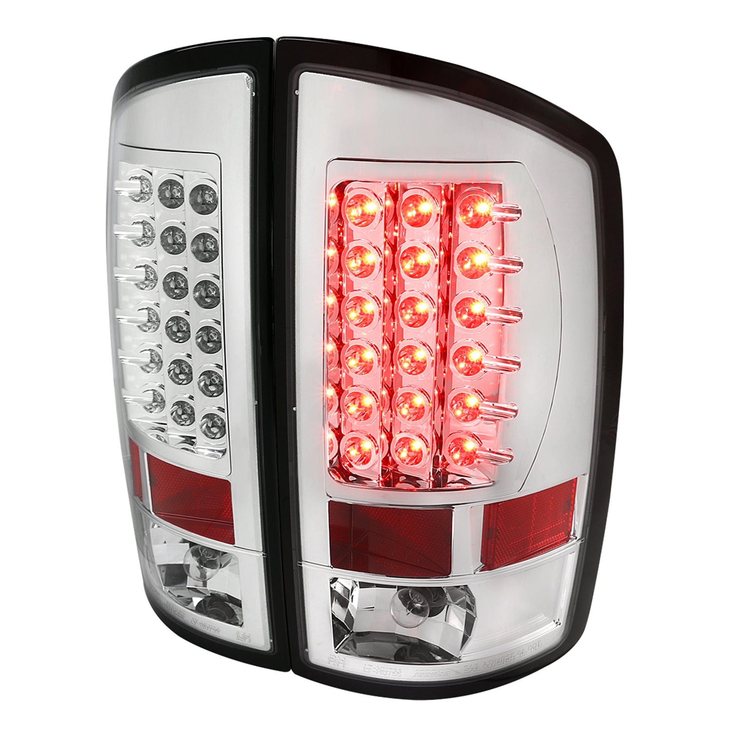 2007-2009 Dodge RAM LED Tail Lights Chrome Housing/Clear Lens
